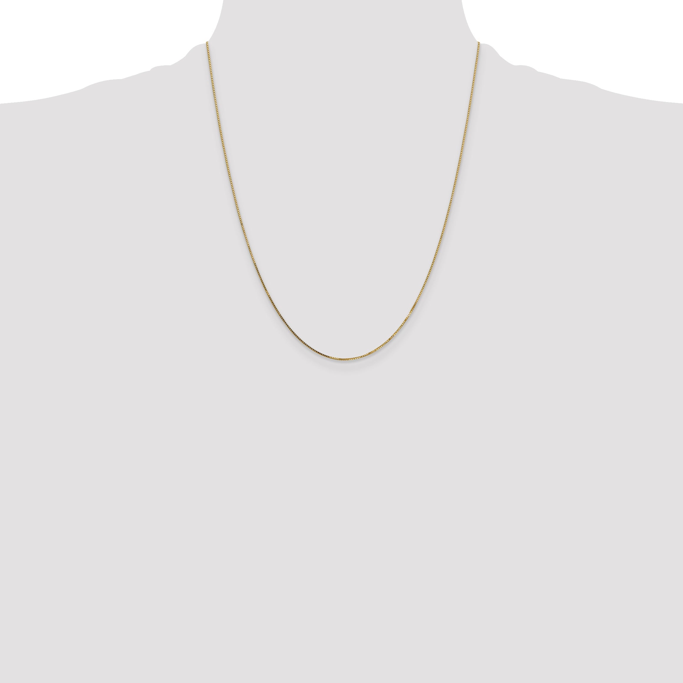 22 Inch 10K Yellow Gold .7mm Box Chain Necklace