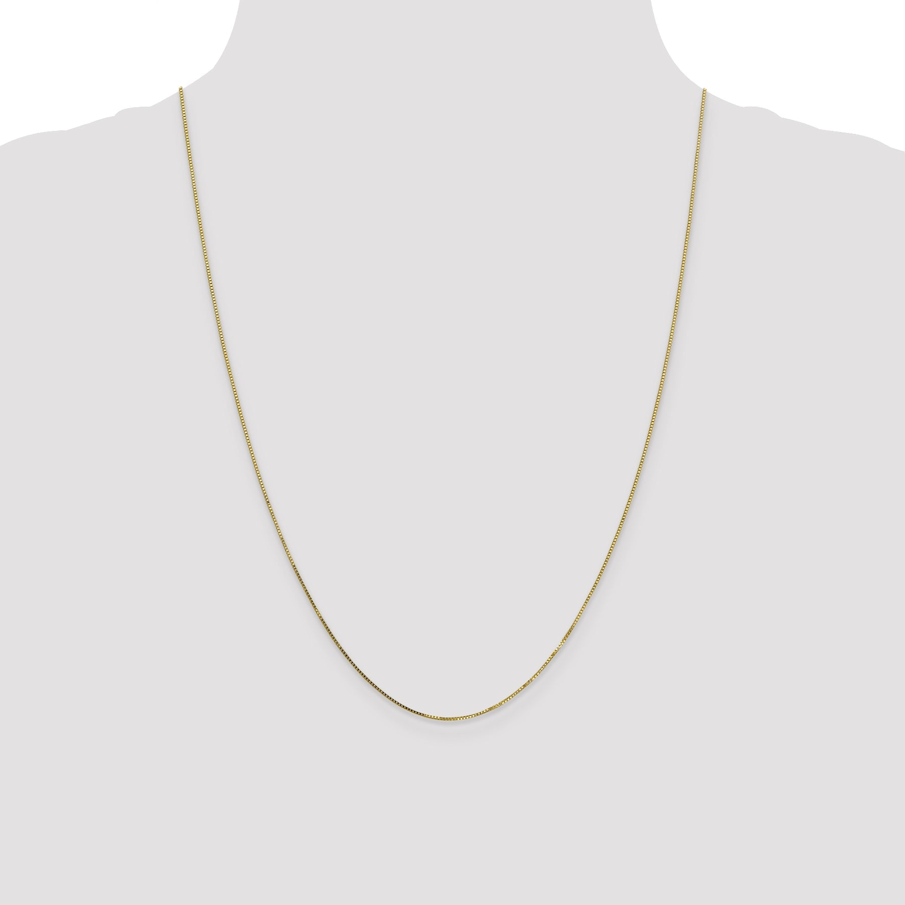 24 Inch 10K .7mm Box Chain Necklace