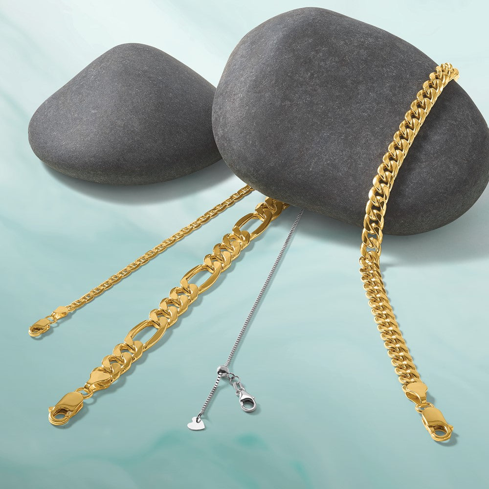 22 Inch 10K White Gold Adjustable .9mm Box Chain Necklace