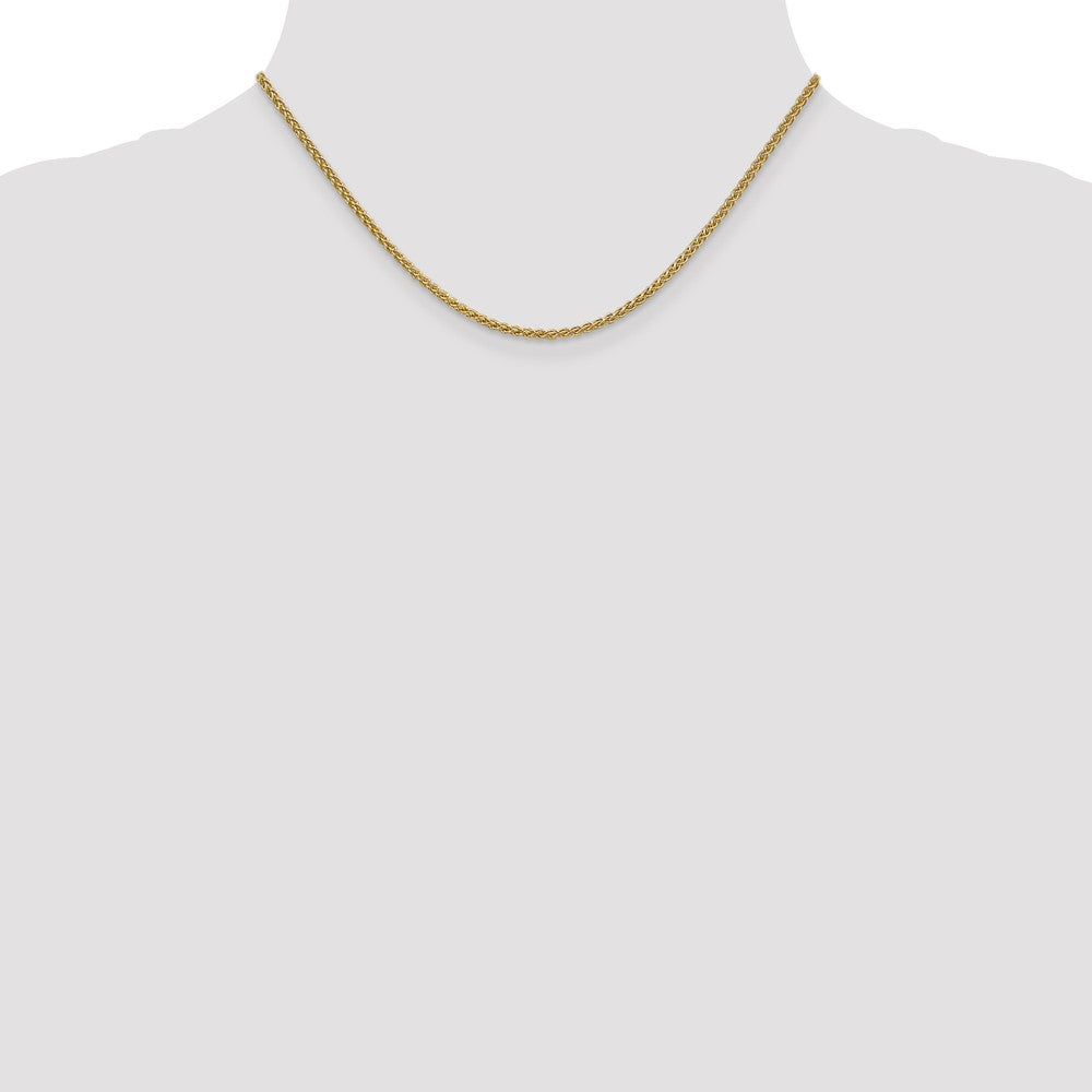 16 Inch 14K Yellow Gold 2.1mm Spiga Chain Necklace