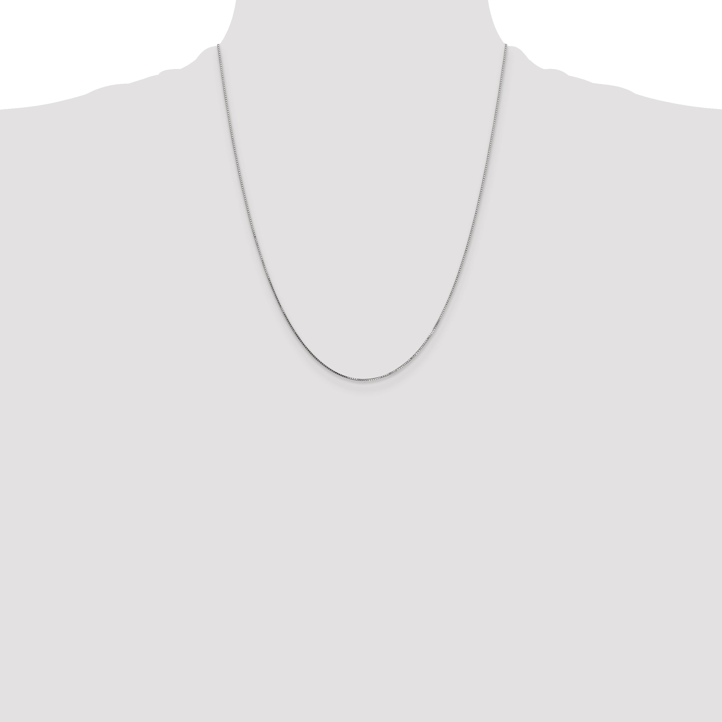 22 Inch 10K White Gold .7mm Box Chain Necklace