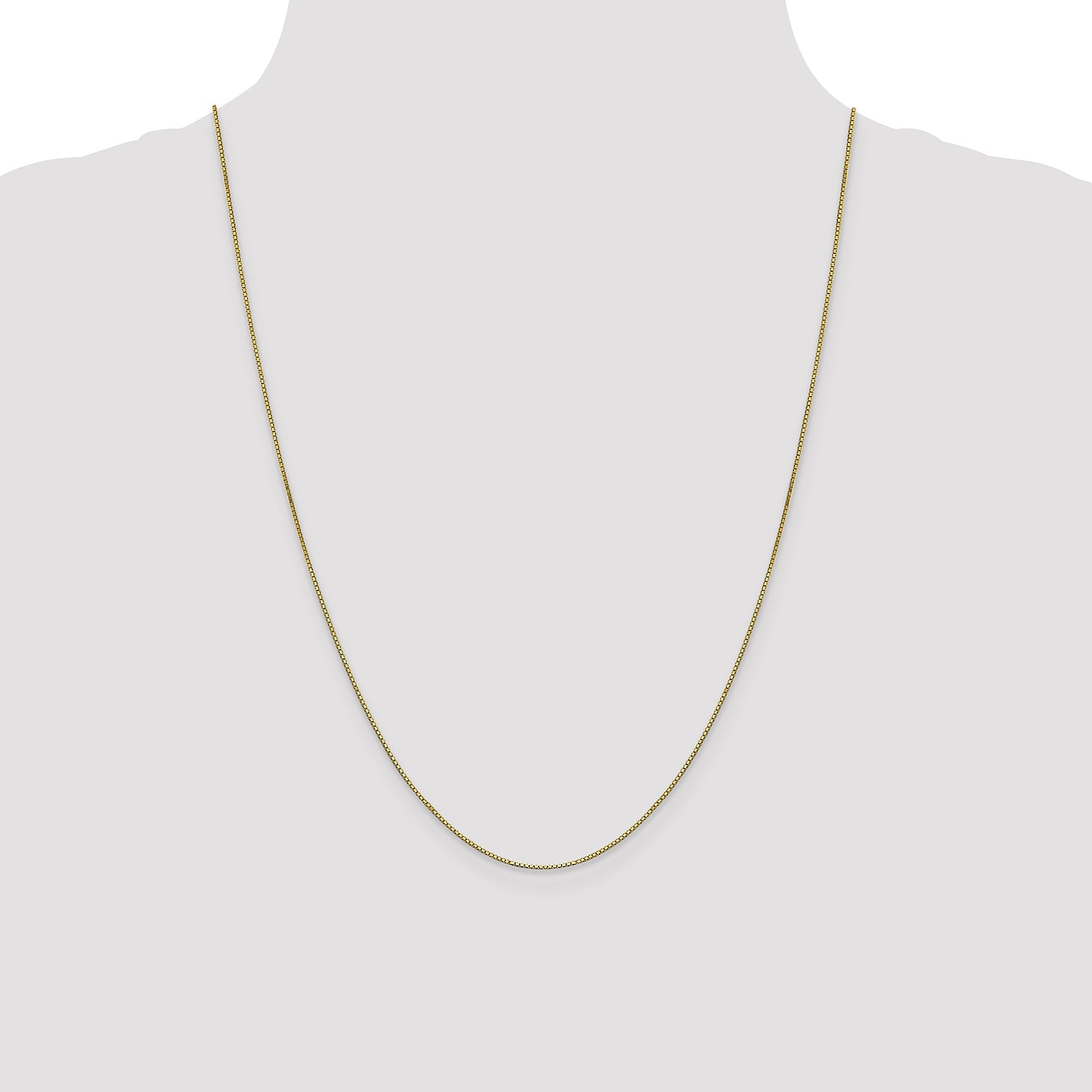 24 Inch 10K .8mm Box Chain Necklace
