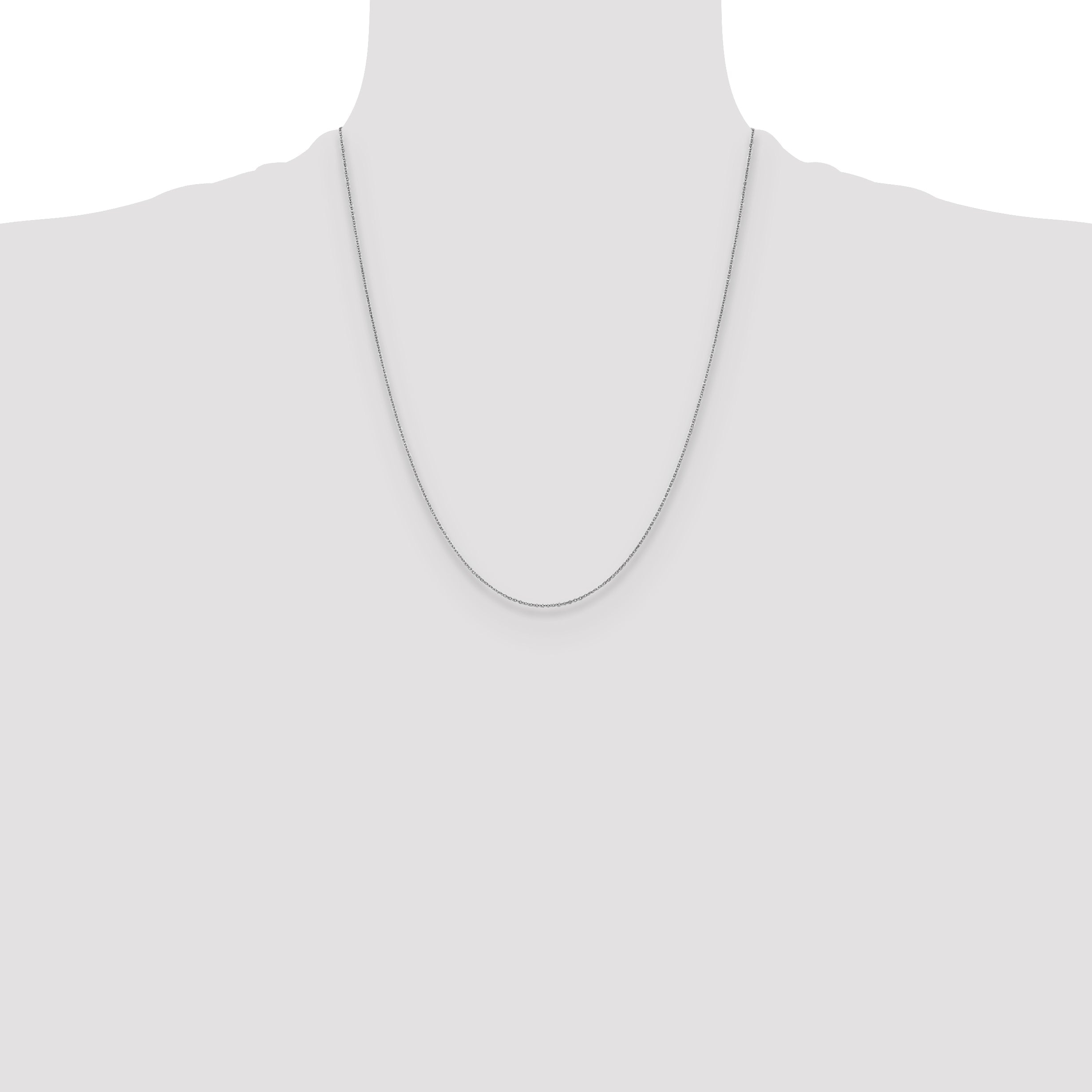 22 Inch 10K White Gold 1.1mm Flat Cable Chain Necklace