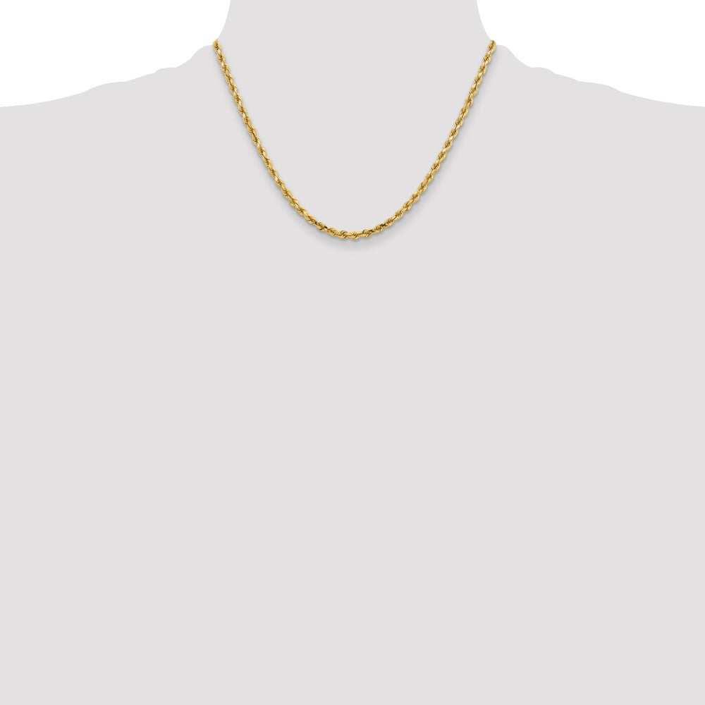 18 Inch 10K Yellow Gold 3.75mm Diamond Cut Rope Chain Necklace