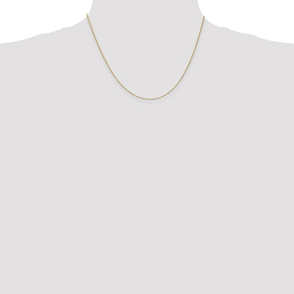 18 Inch 10K Yellow Gold 1mm Singapore Chain Necklace