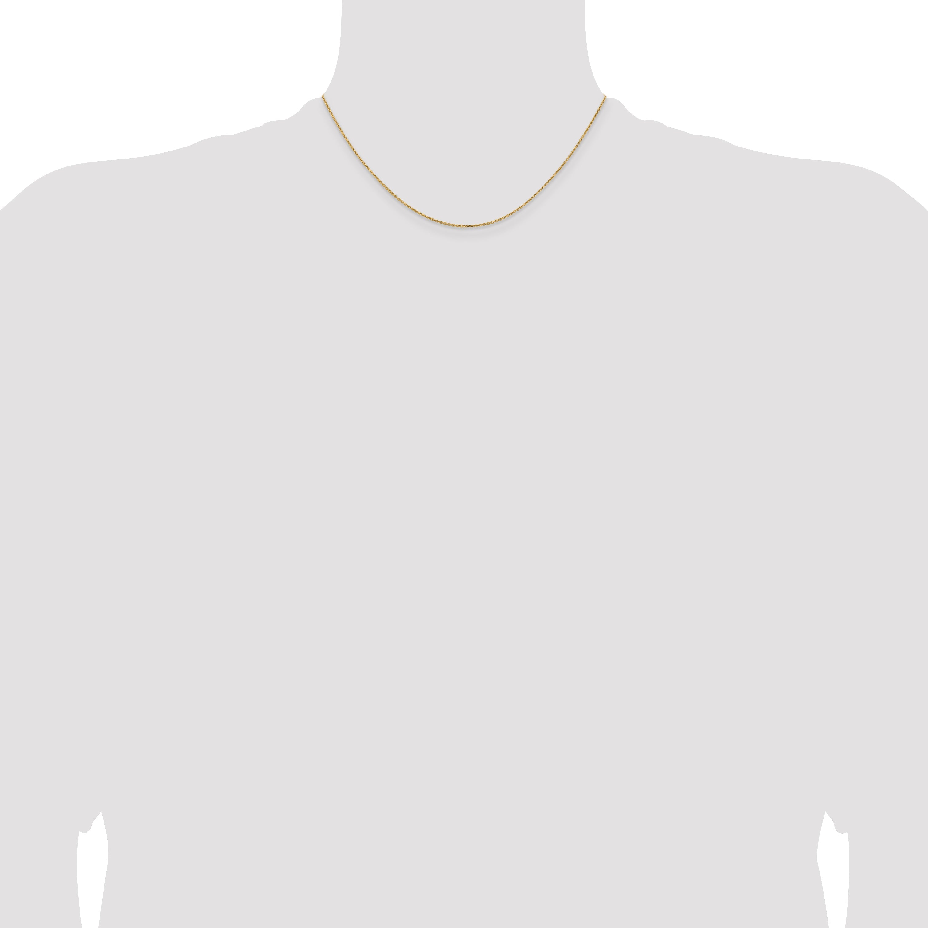 16 Inch 10K Yellow Gold 1.05mm D/C Cable Chain Necklace