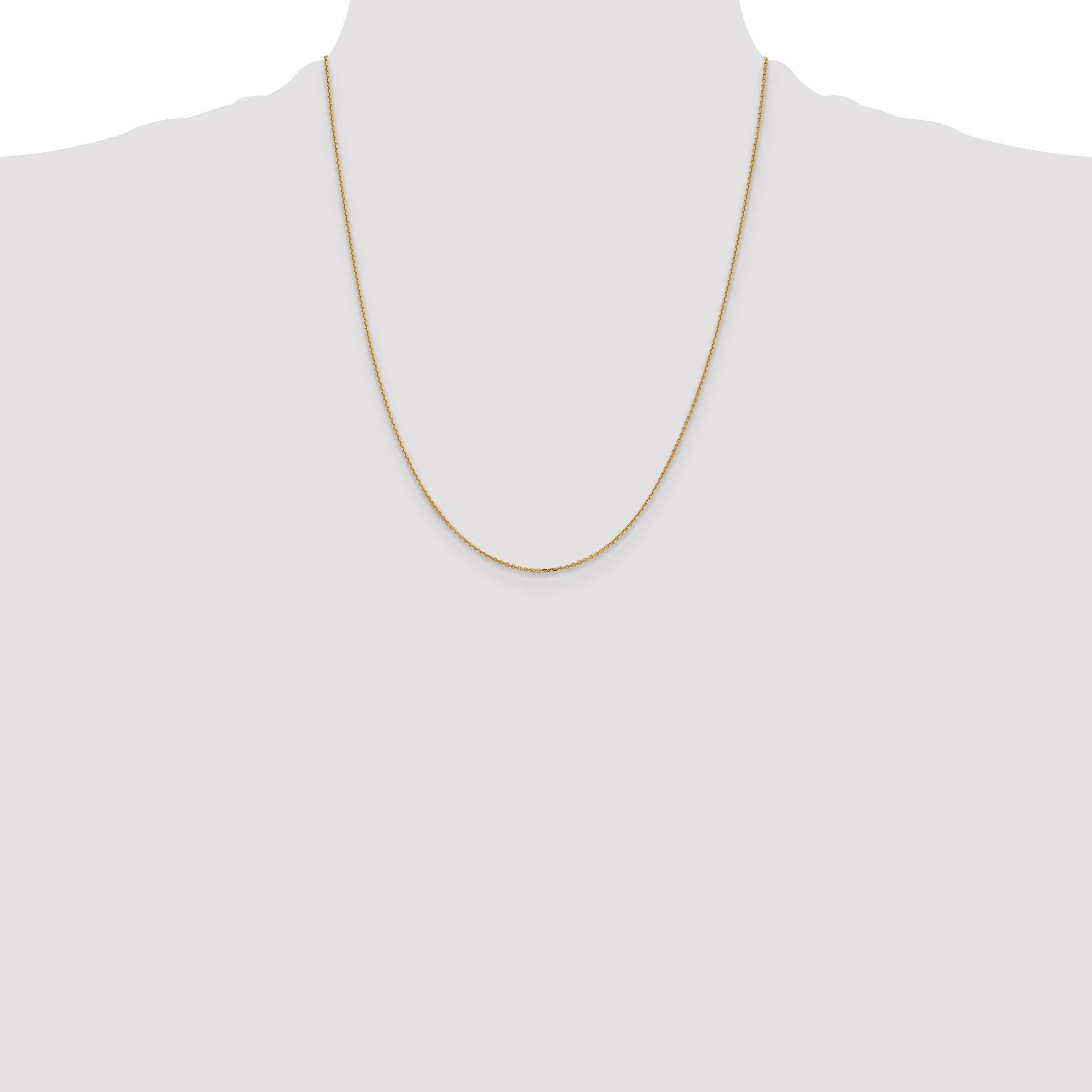 22 Inch 10K Yellow Gold 1.05mm D/C Cable Chain Necklace