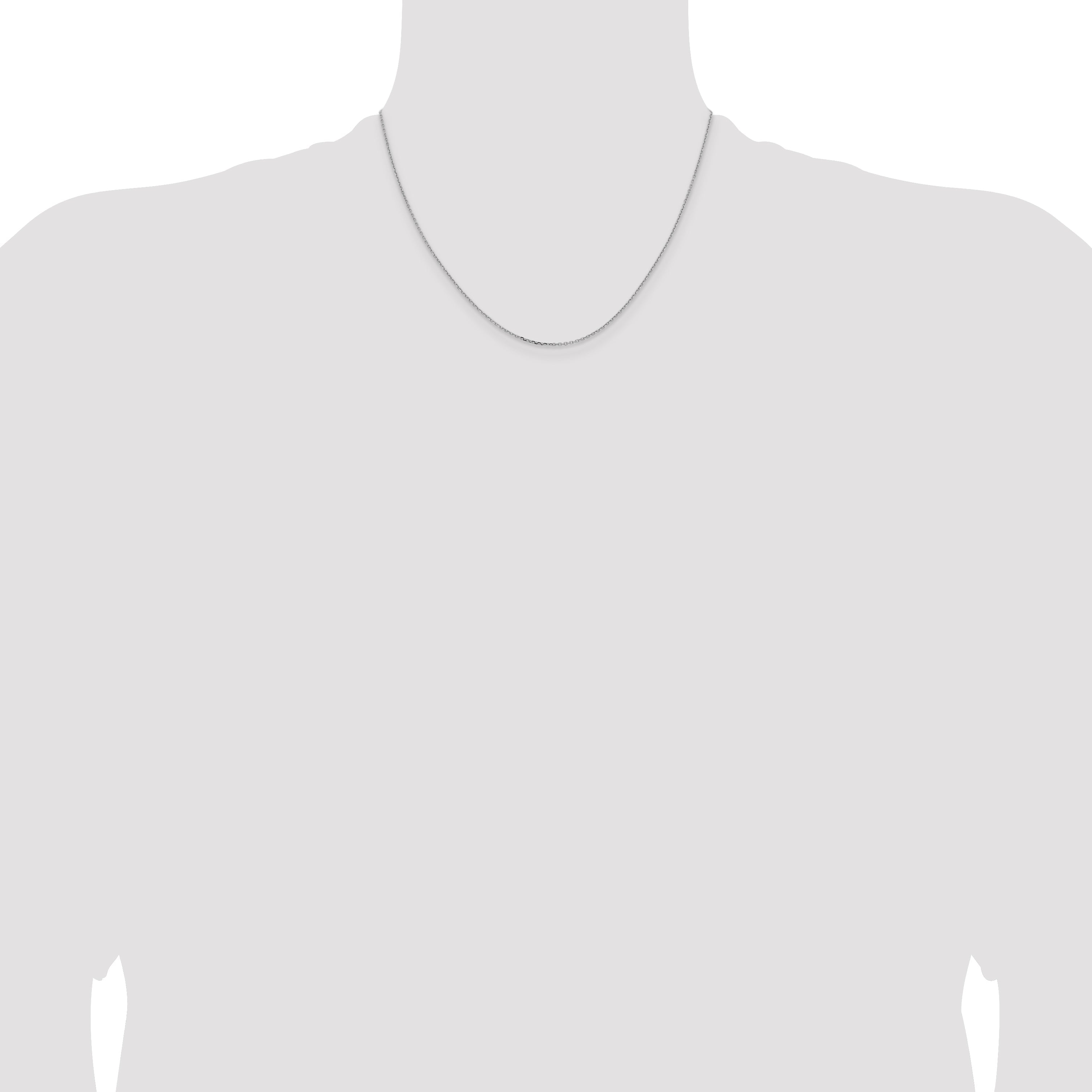 18 Inch 10K White Gold 1.05mm D/C Cable Chain Necklace