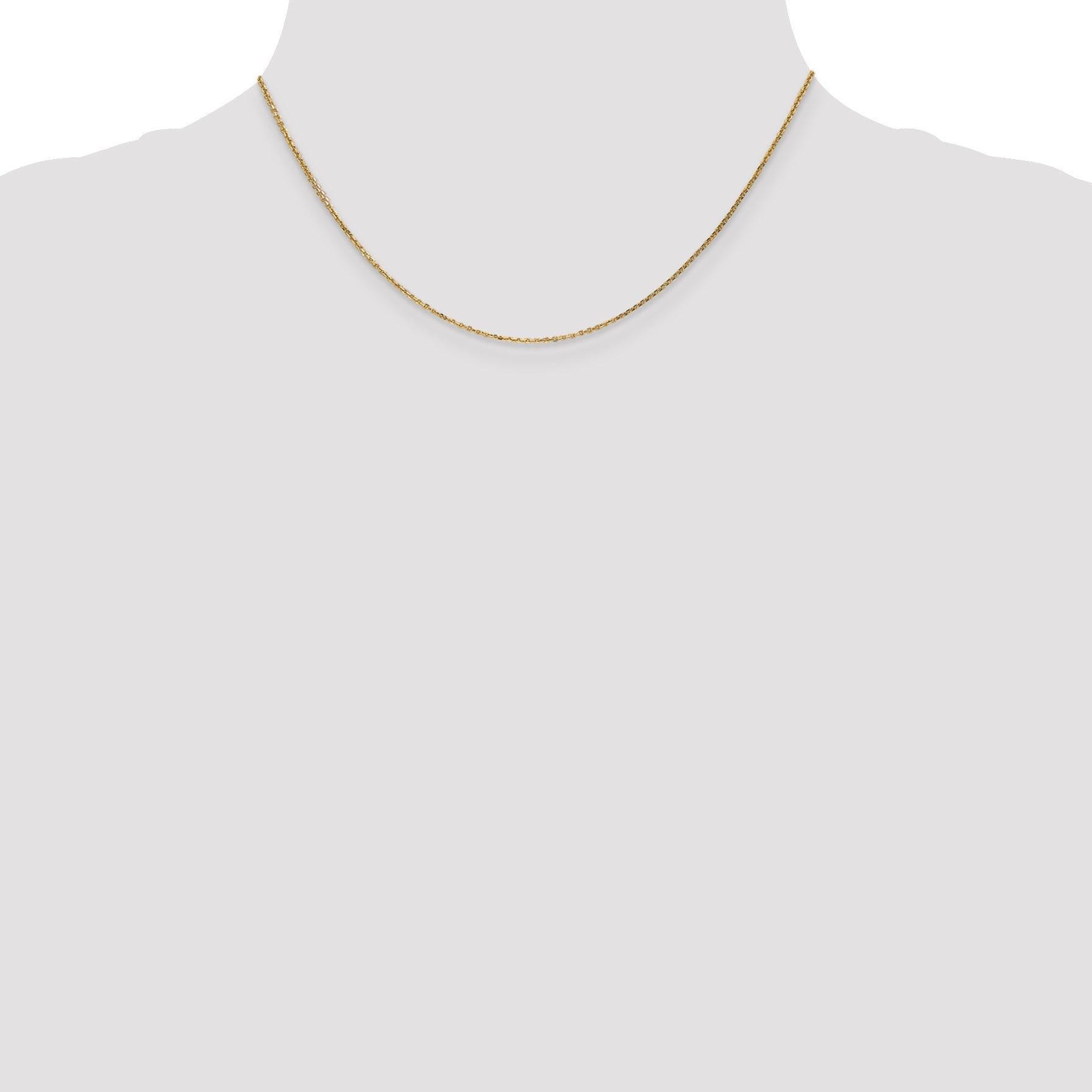 16 Inch 10K Yellow Gold .95mm D/C Cable Chain Necklace
