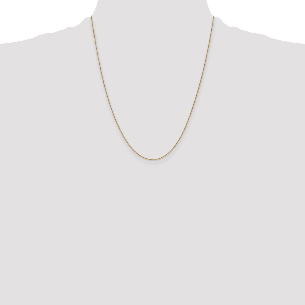 22 Inch 10K Yellow Gold .8mm Spiga Chain Necklace
