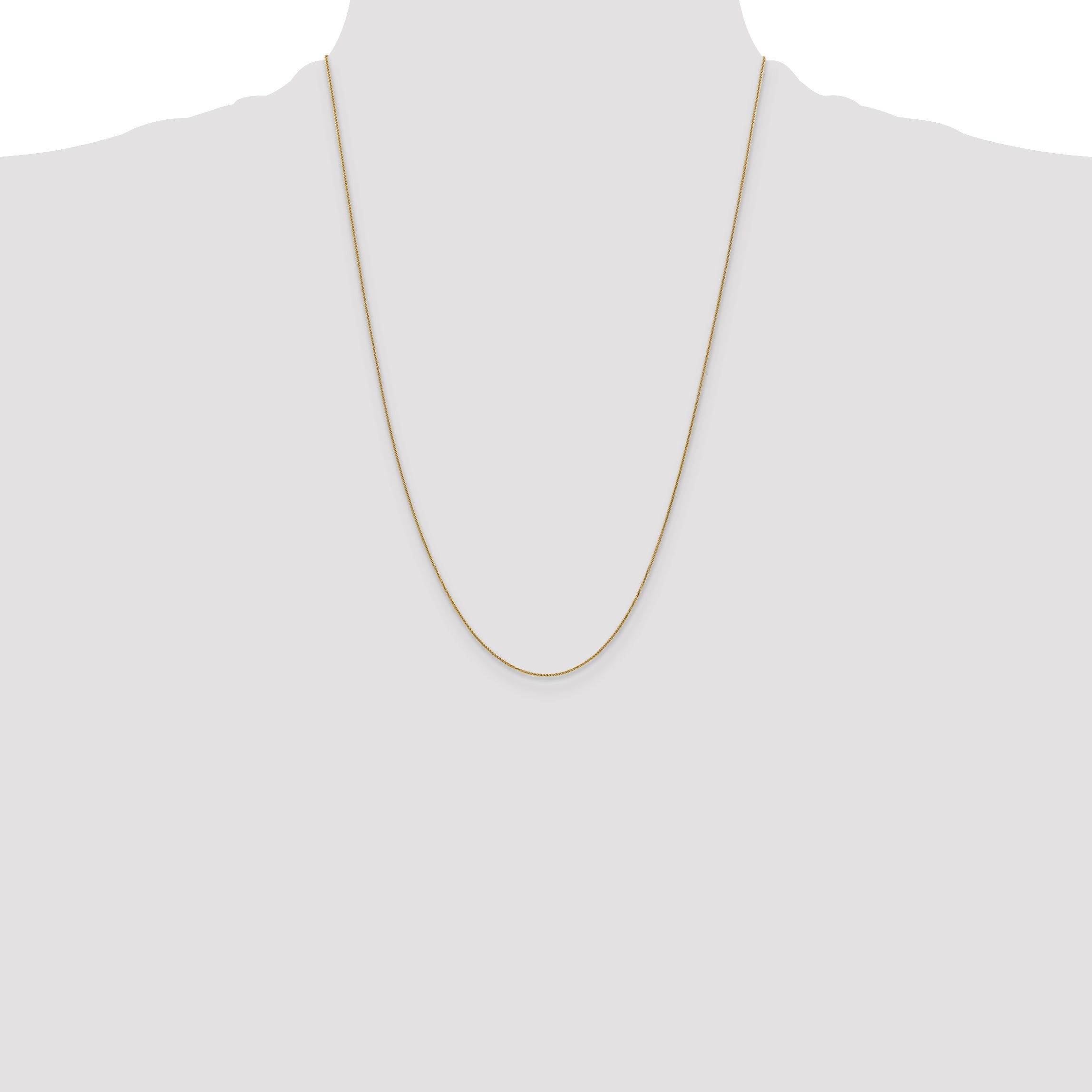 24 Inch 10K Yellow Gold .8mm Spiga Chain Necklace