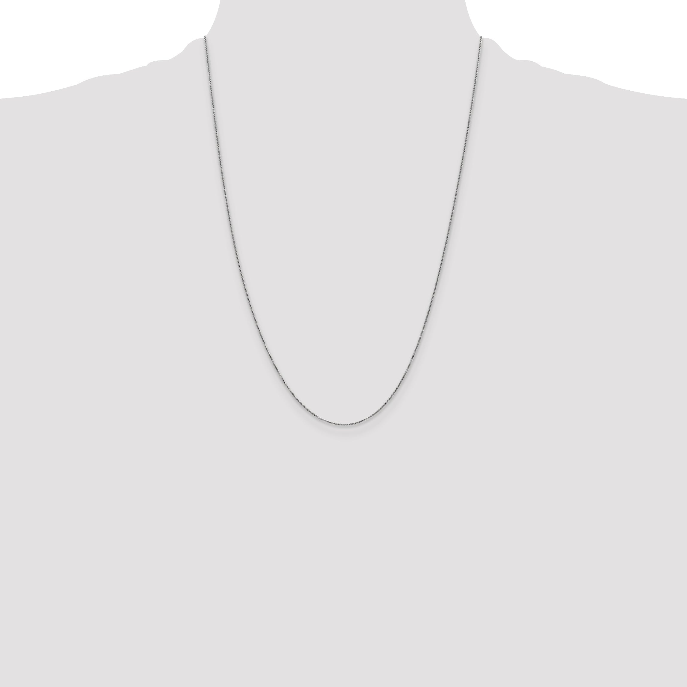 24 Inch 10K White Gold .8mm Spiga Chain Necklace