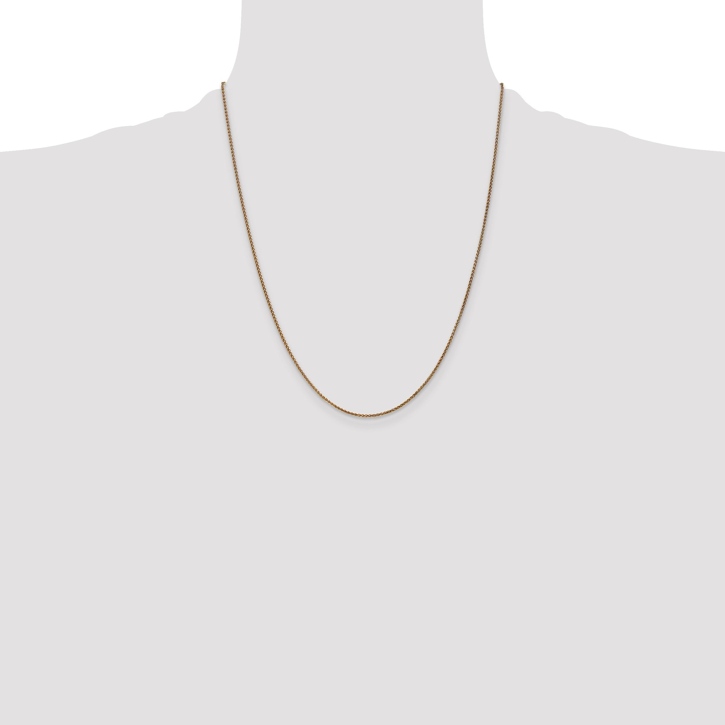 22 Inch 10K Yellow Gold 1.25mm D/C Spiga Chain Necklace