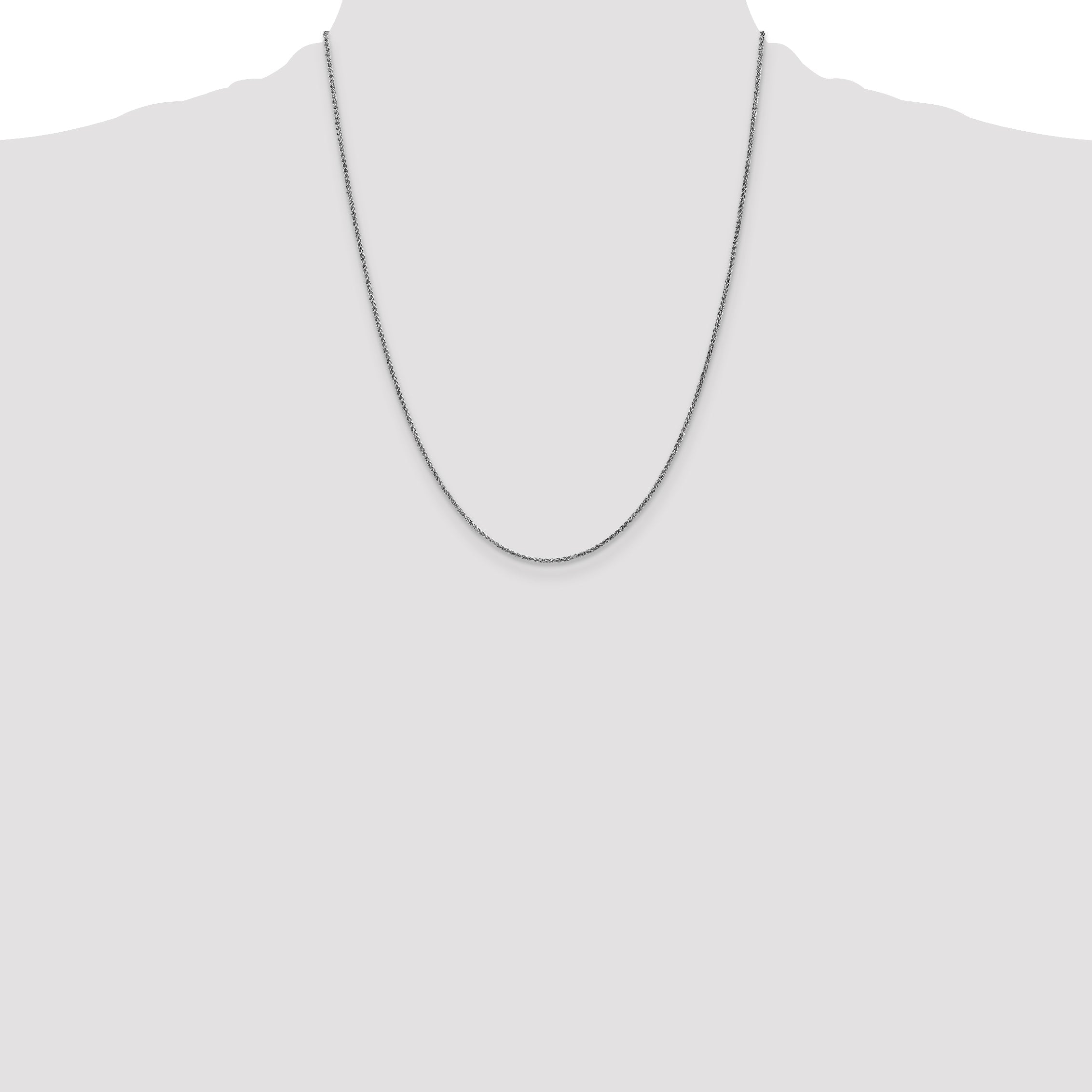 22 Inch 10K White Gold 1.25mm D/C Spiga Chain Necklace