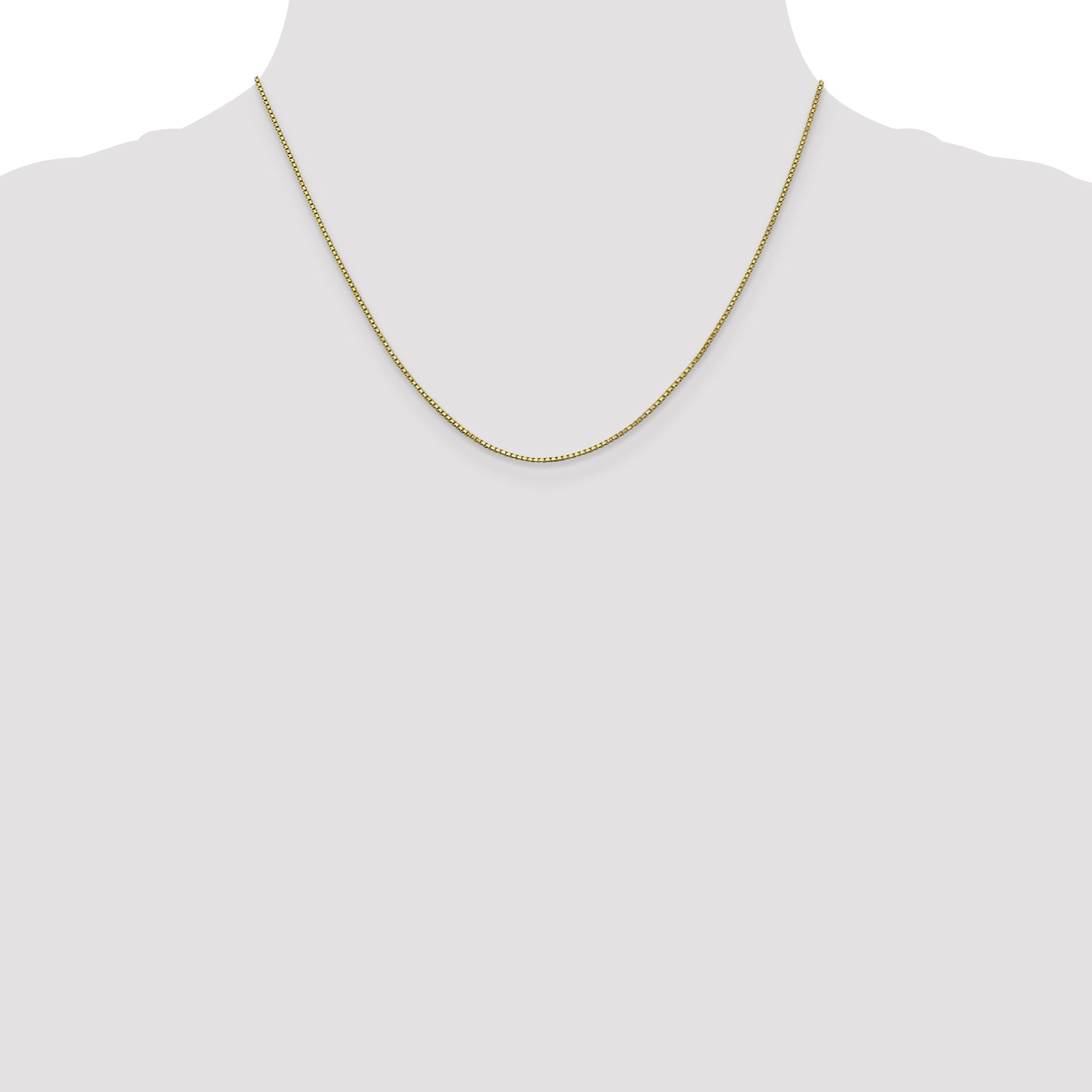 18 Inch 10K White Gold 1mm Box Chain Necklace