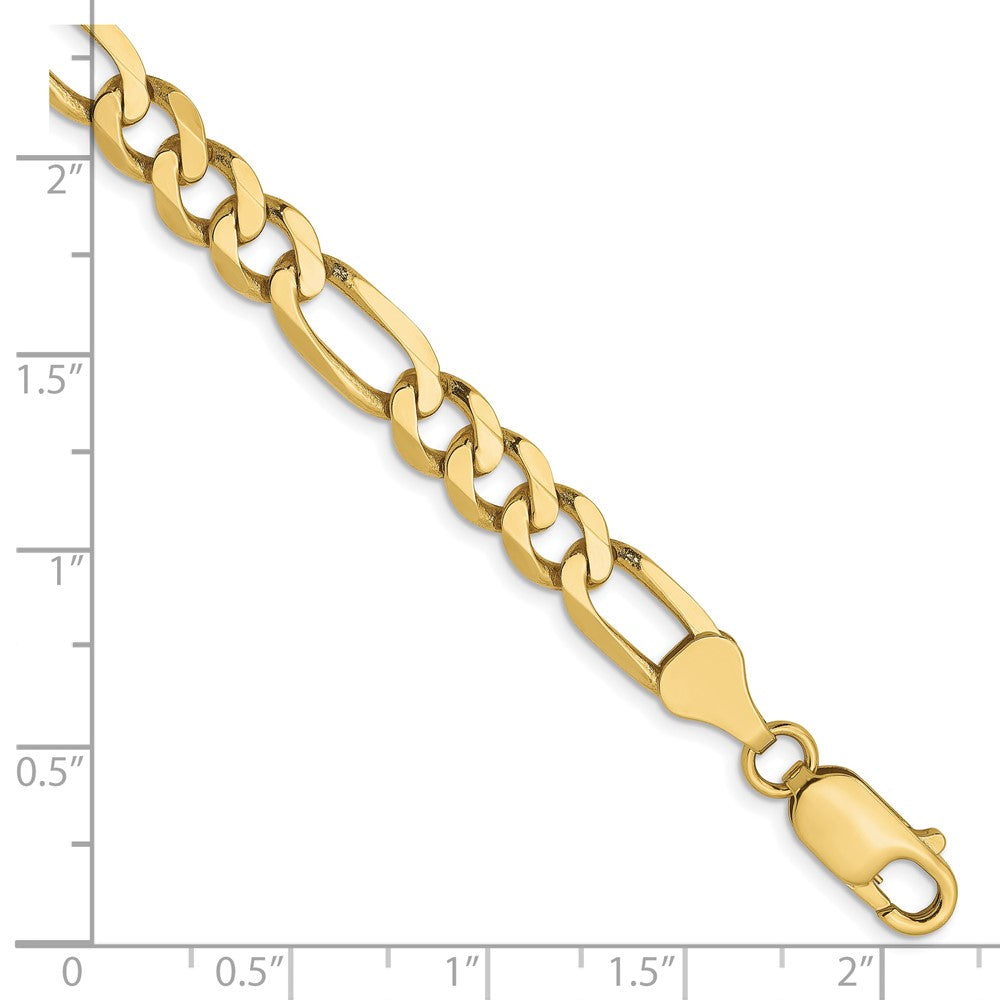 8 Inch 10K Yellow Gold 6.25mm Flat Figaro Chain Bracelet