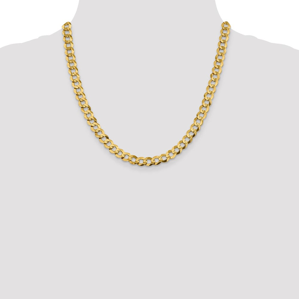 2 Inch 10K Yellow Gold 8.3mm Lightweight Flat Cuban Chain Necklace