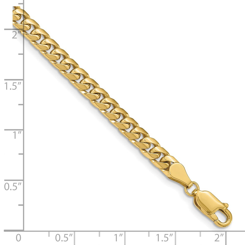 8 Inch 10K Yellow Gold 4.3mm Solid Miami Cuban Chain Bracelet