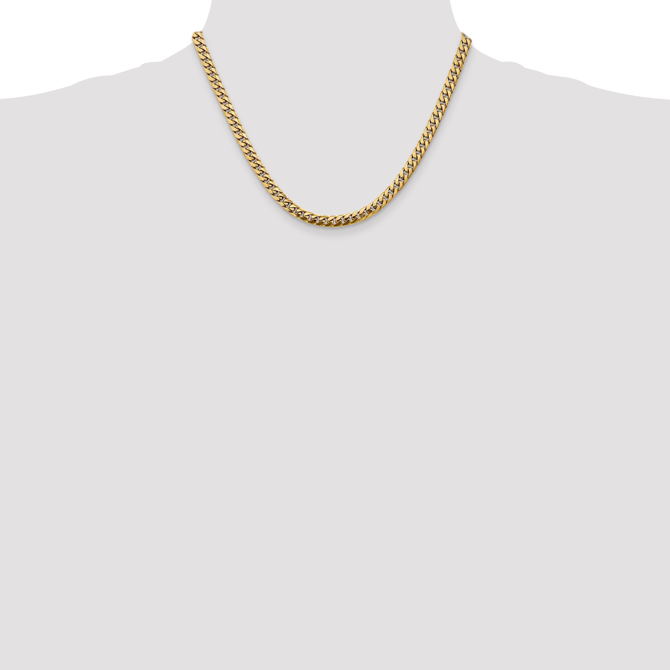 18 Inch 10K Yellow Gold 5mm Solid Miami Cuban Chain Necklace