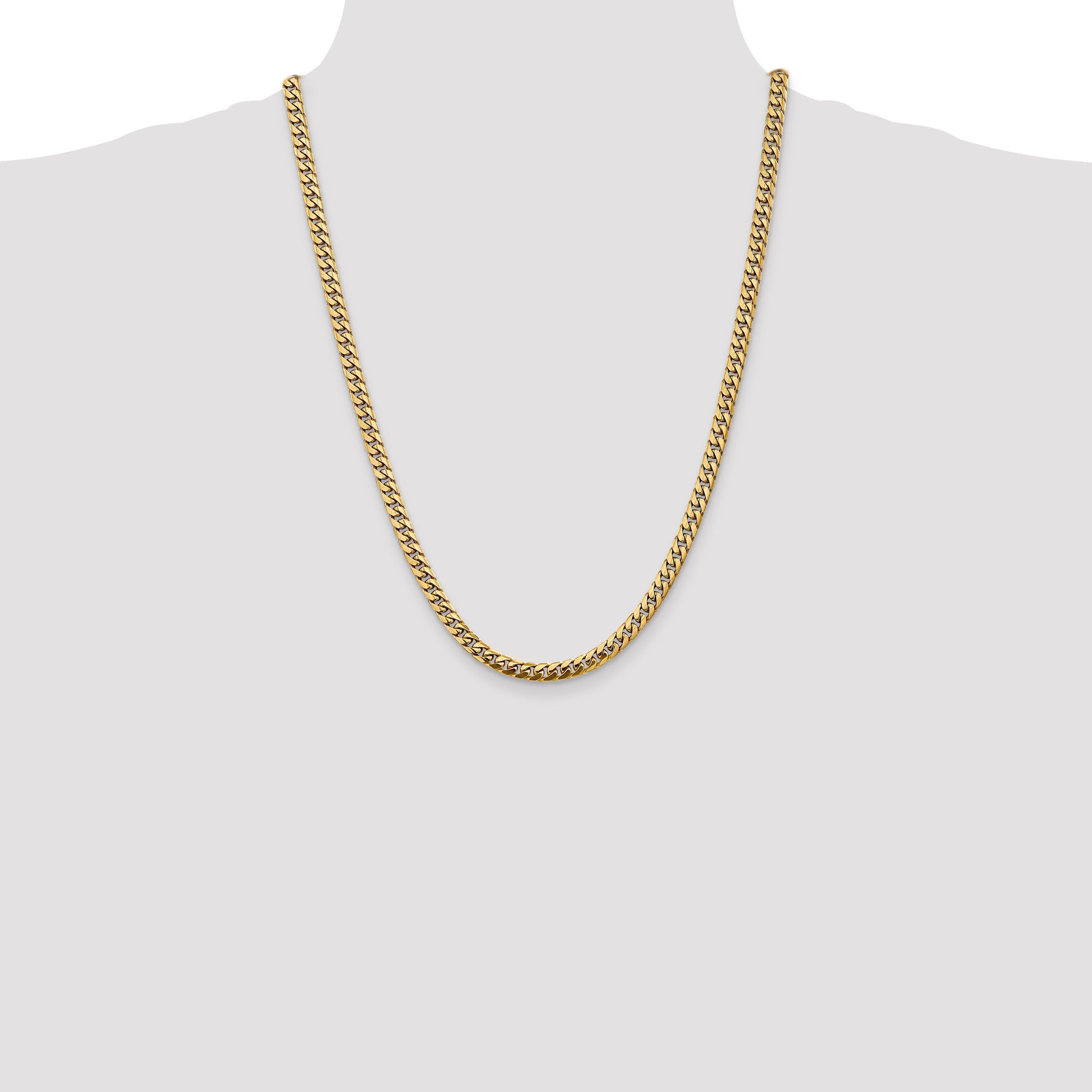 24 Inch 10K Yellow Gold 5mm Solid Miami Cuban Chain Necklace