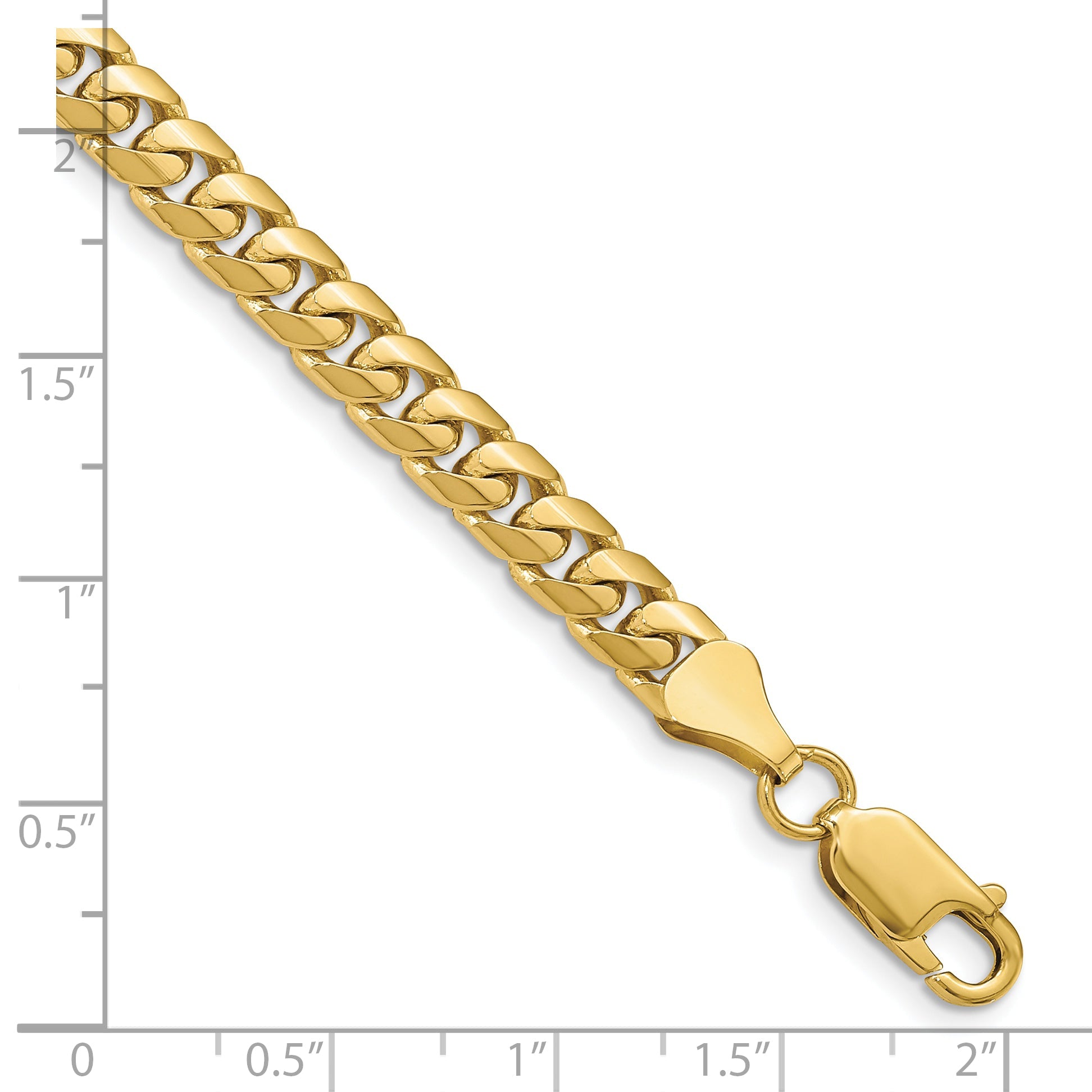 8 Inch 10K Yellow Gold 5.5mm Solid Miami Cuban Chain Bracelet