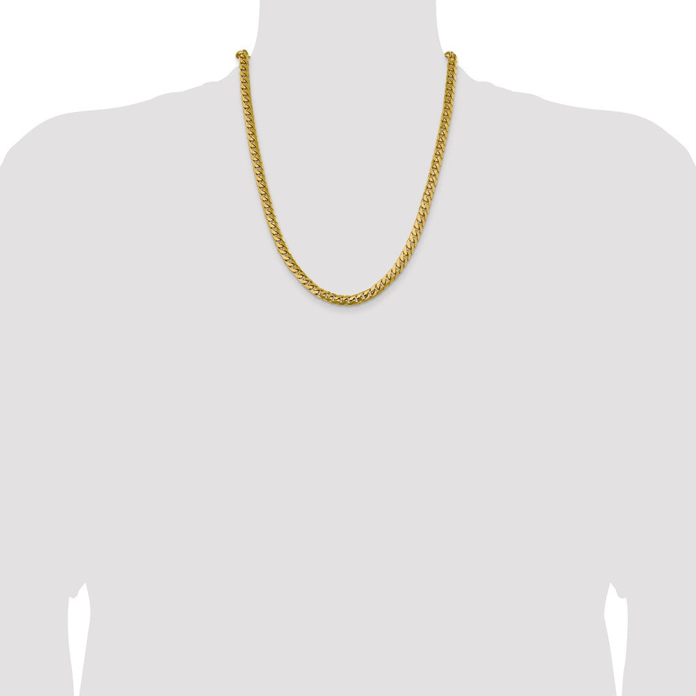 22 Inch 10K Yellow Gold 6.25mm Solid Miami Cuban Chain Necklace