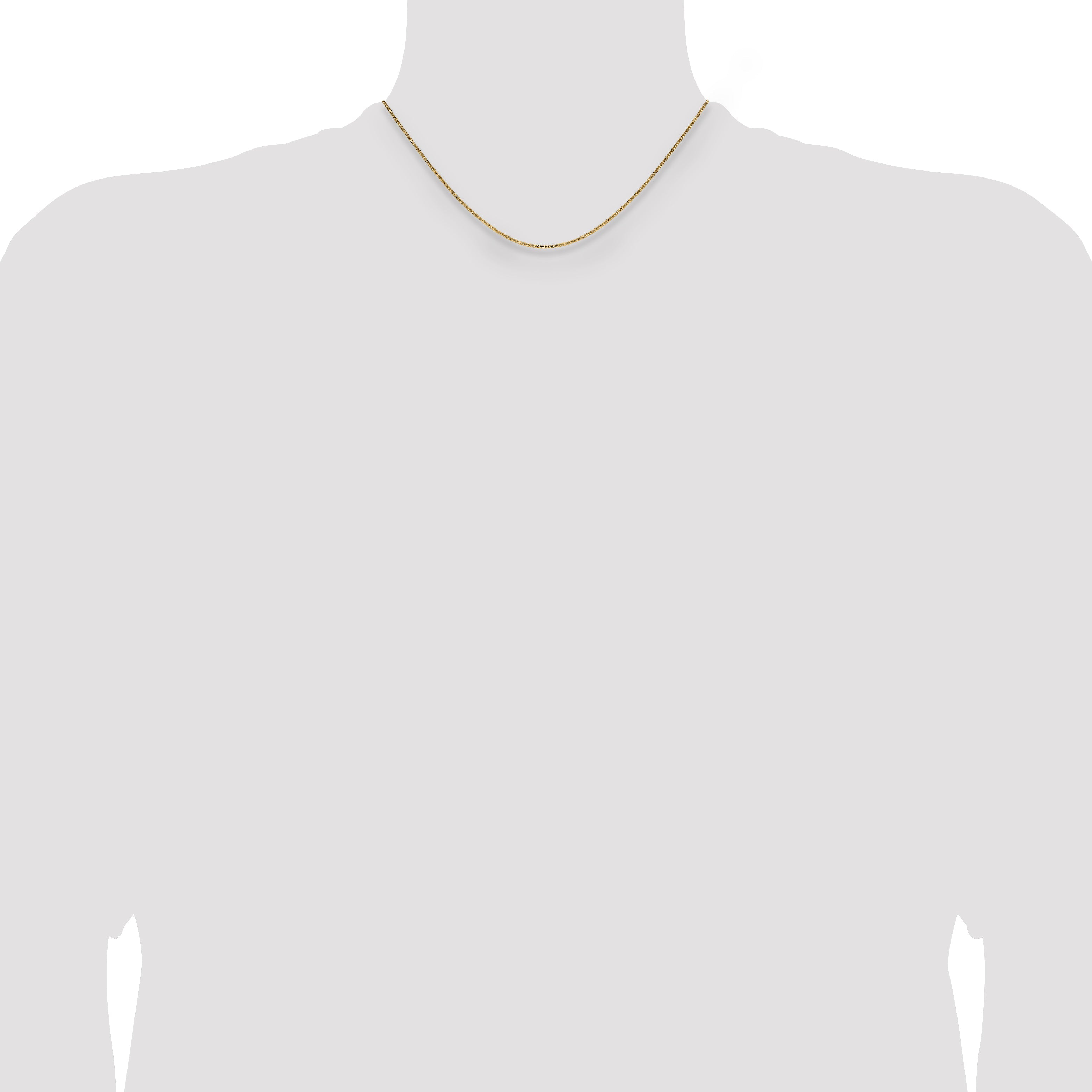 16 Inch 10K Yellow Gold 1.4mm Flat Cable Chain Necklace