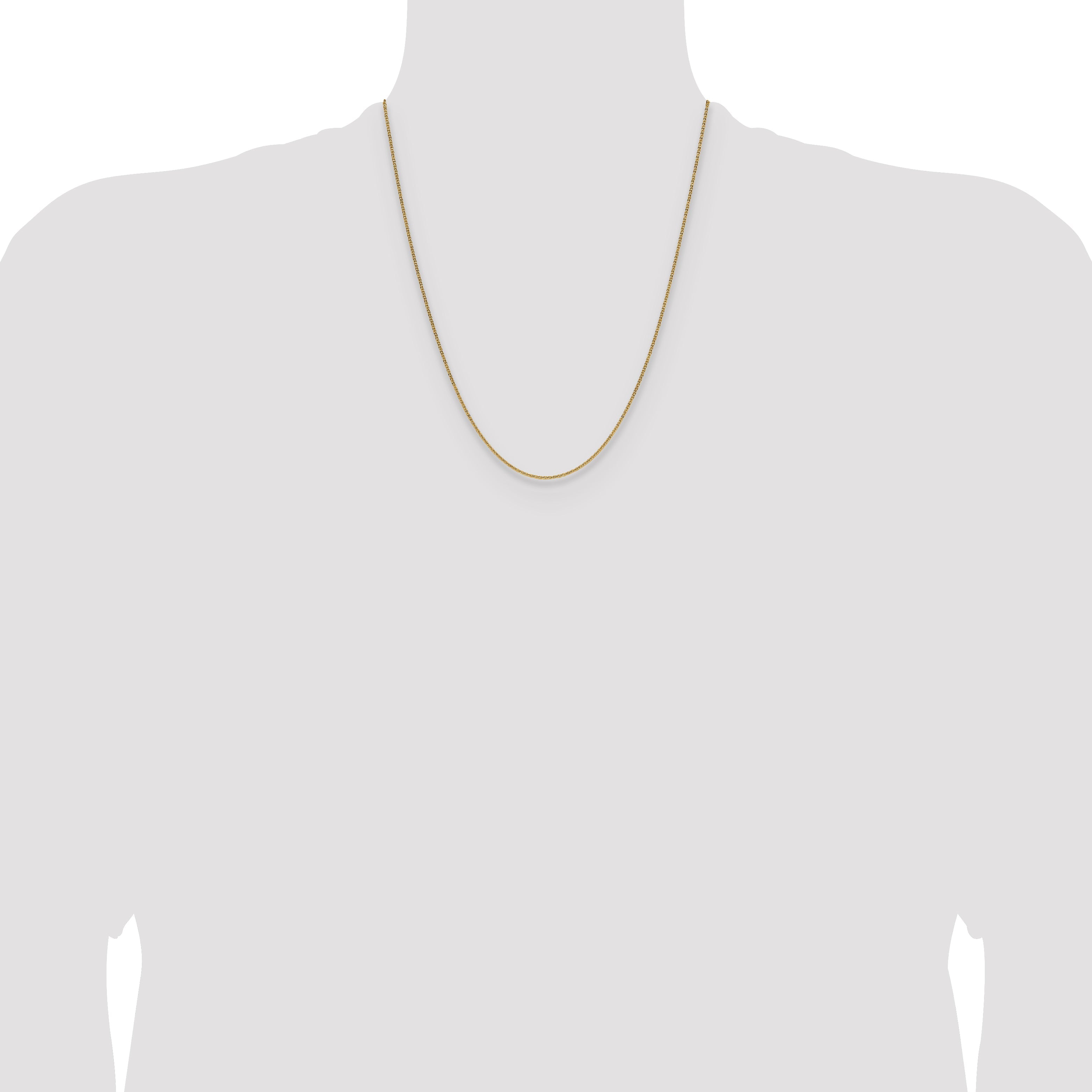 22 Inch 10K Yellow Gold 1.4mm Flat Cable Chain Necklace