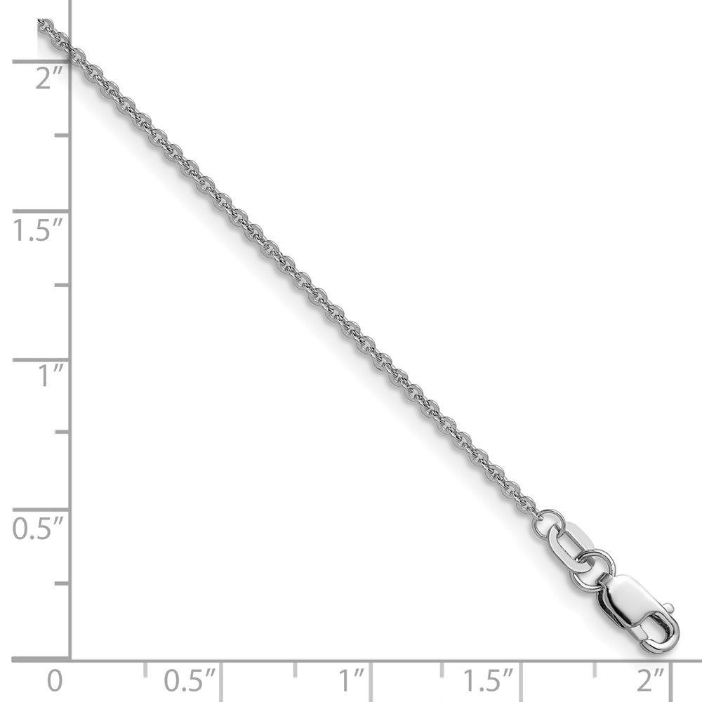 24 Inch 10K White Gold 1.4mm Flat Cable Chain Necklace
