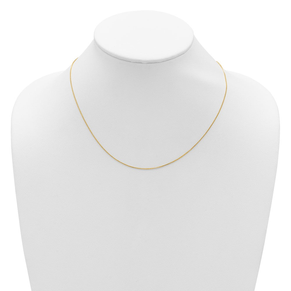 18 Inch 10K Yellow Gold .65mm D/C Spiga 1In+1In Adjustable Chain Necklace