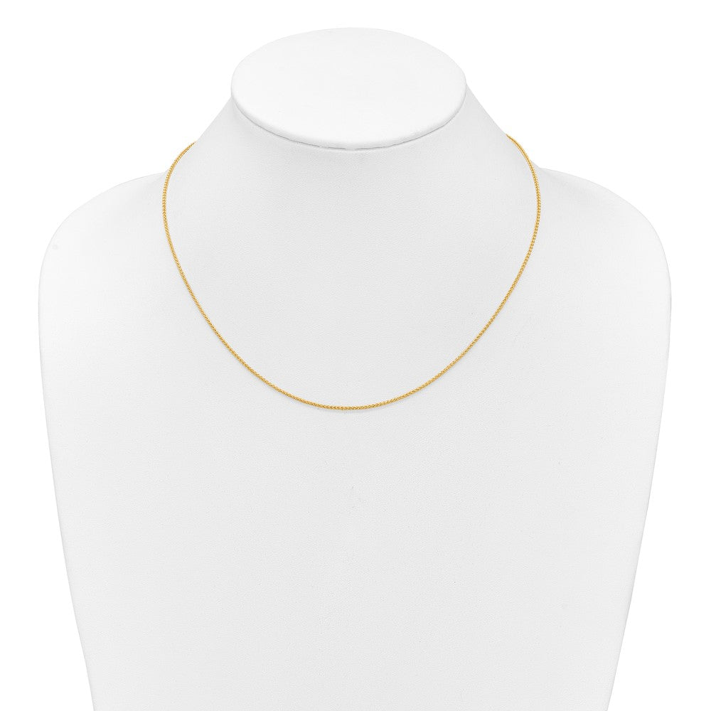 18 Inch 10K Yellow Gold 1.2mm Spiga 1In+1In Adjustable Chain Necklace