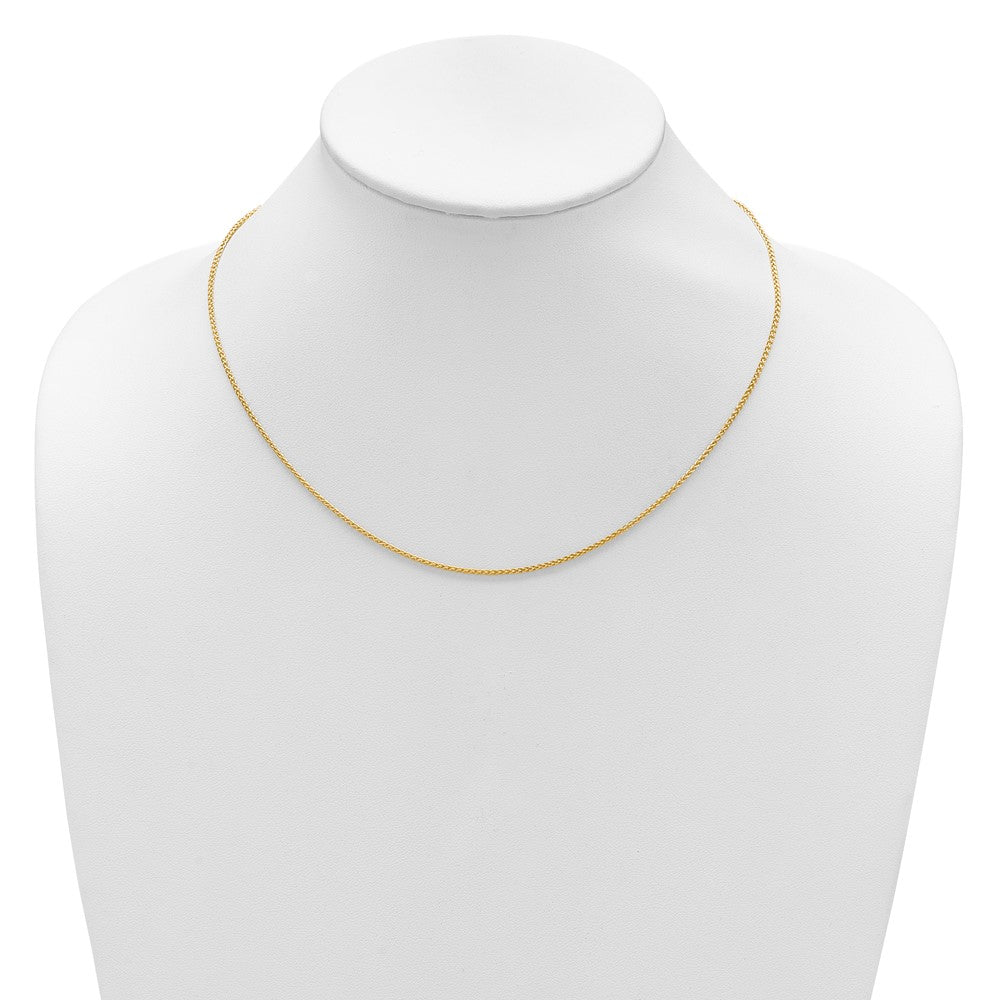 18 Inch 10K Yellow Gold 1.5mm Spiga 1In+1In Adjustable Chain Necklace