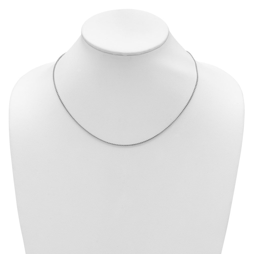 18 Inch 10K White Gold 1.5mm Spiga 1In+1In Adjustable Chain Necklace