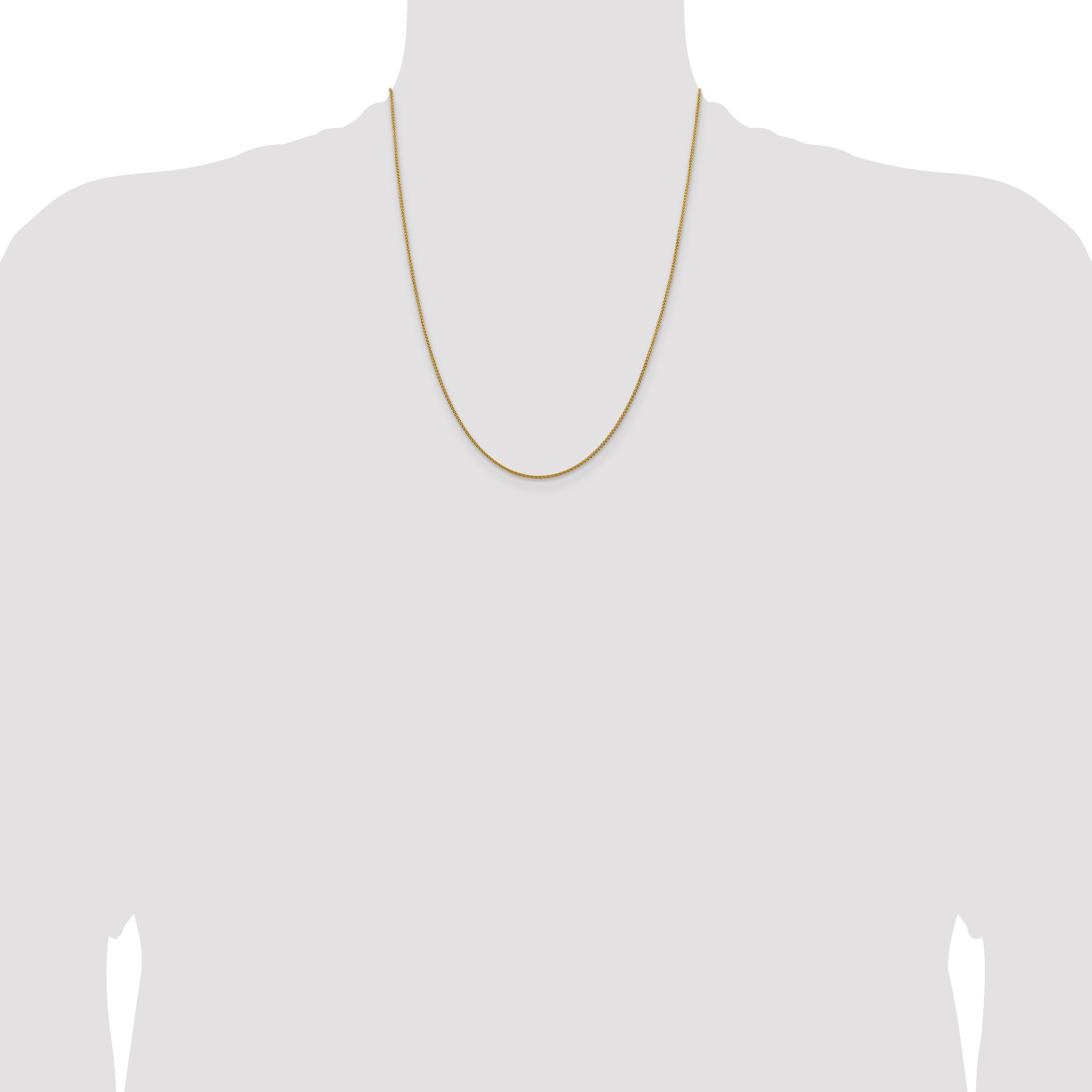 22 Inch 14K Yellow Gold 1.5mm Spiga Chain Necklace