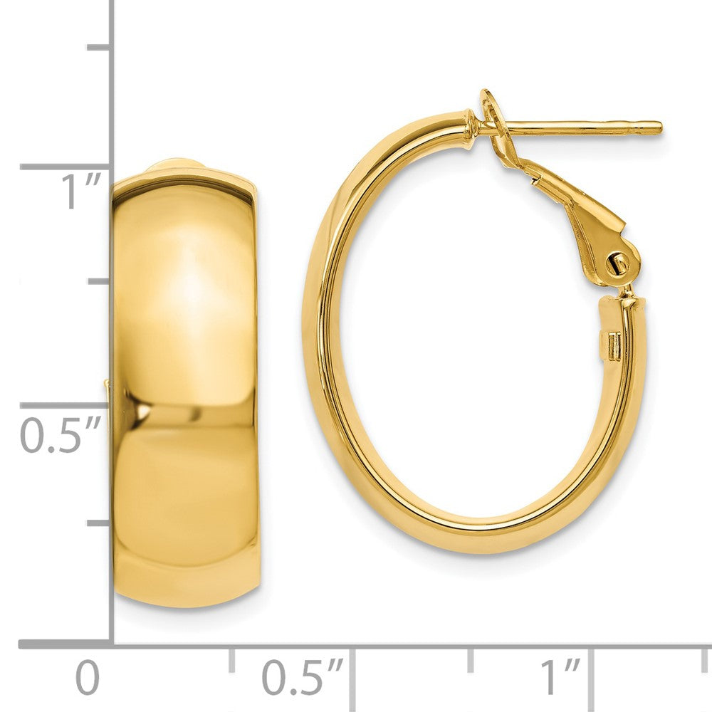 14K Yellow Gold Polished Hoop Earrings