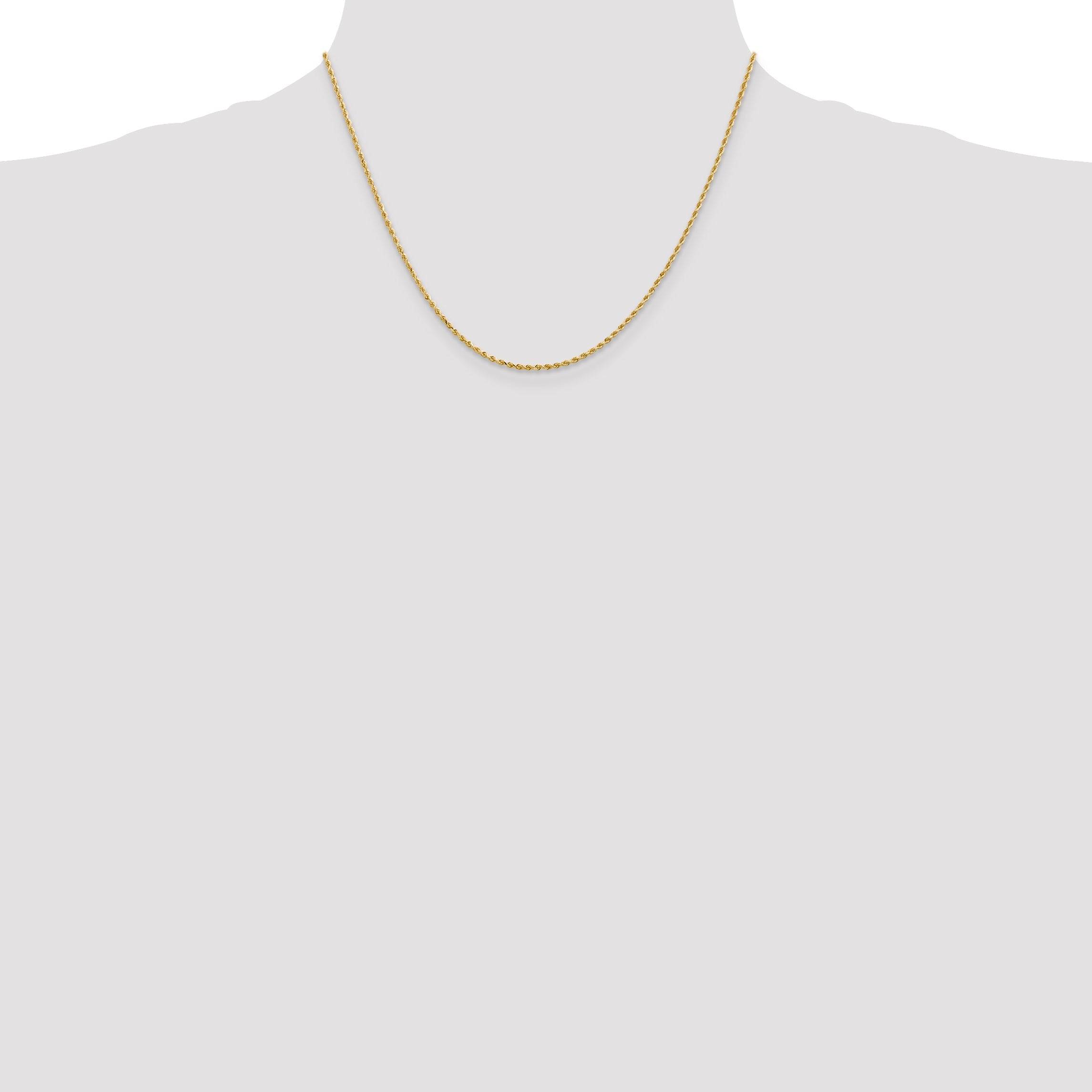 18 Inch 14K 1.5mm Diamond-Cut Rope Chain Necklace