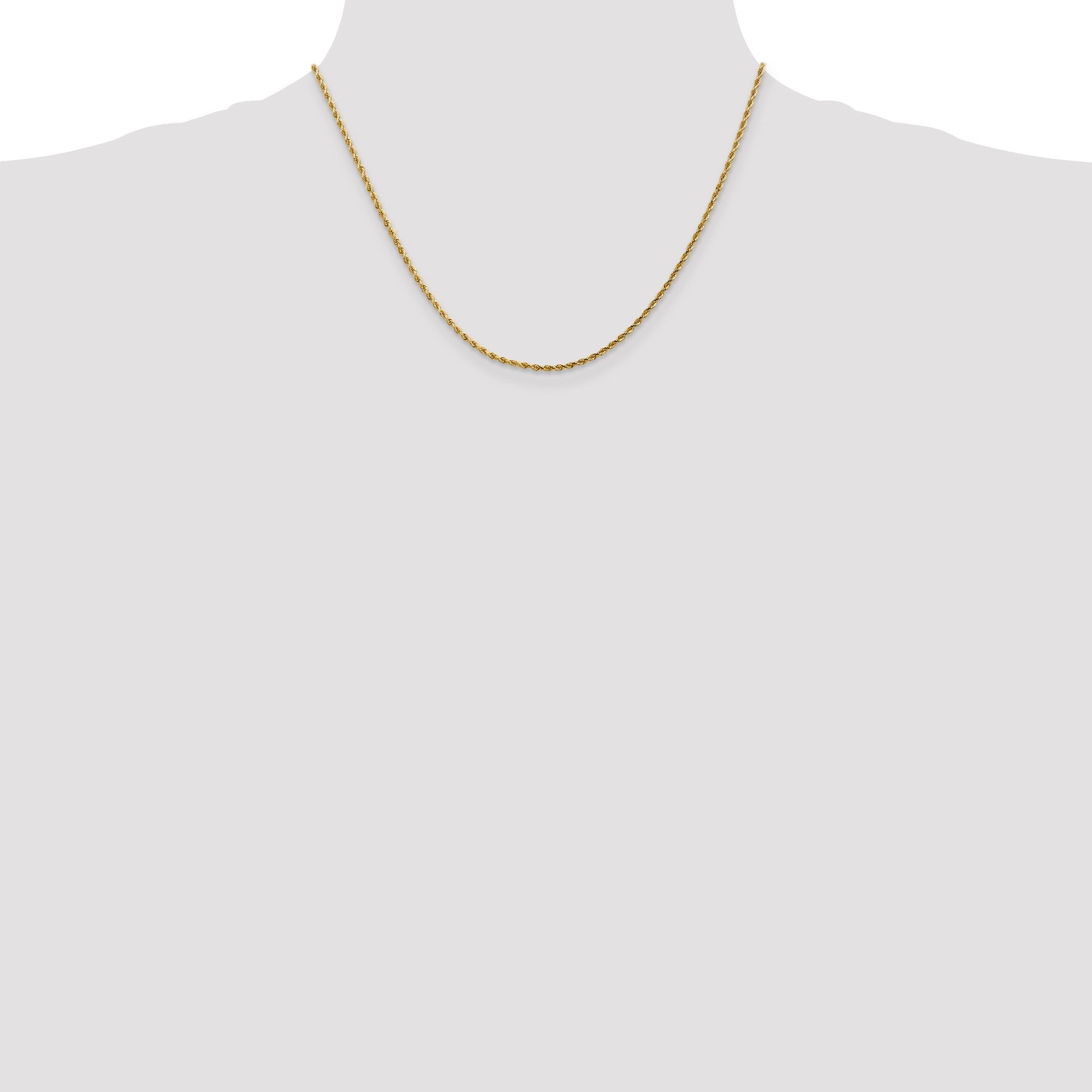 18 Inch 14K 1.75mm Diamond-Cut Rope Chain Necklace