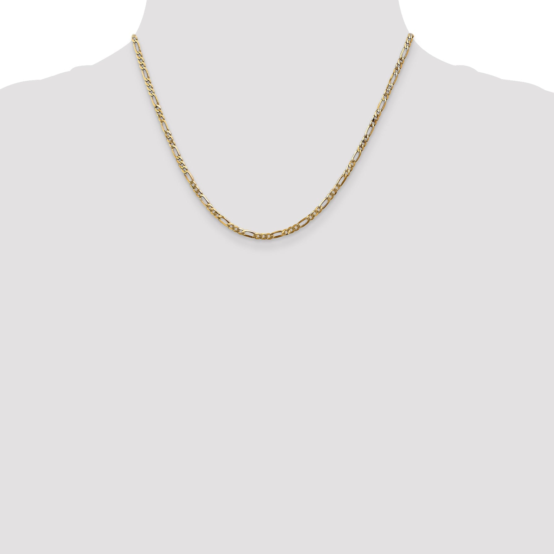 18 Inch 14K 2.75mm Flat Figaro Chain Necklace