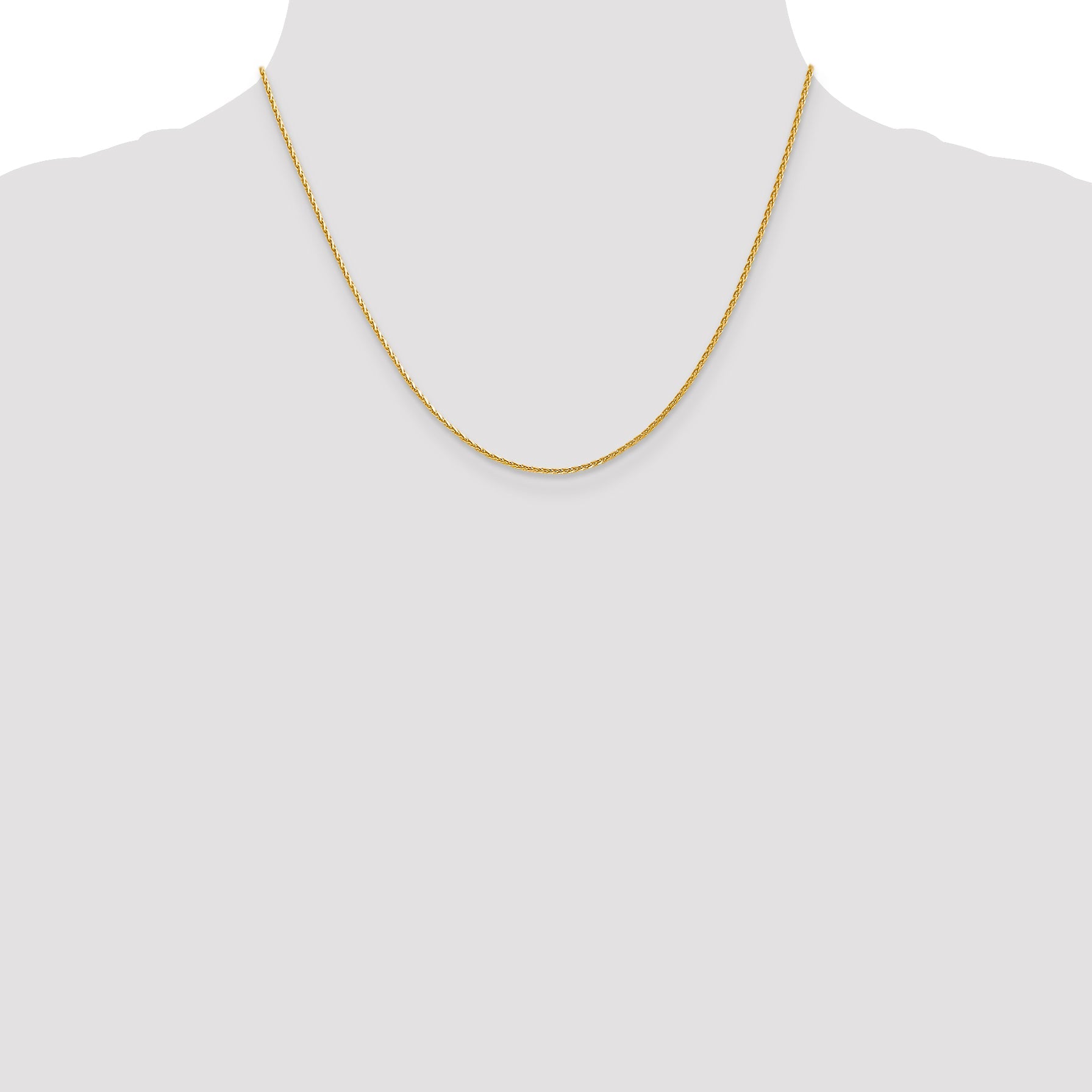 18 Inch 14K 1.3mm D/C Wheat Chain Necklace