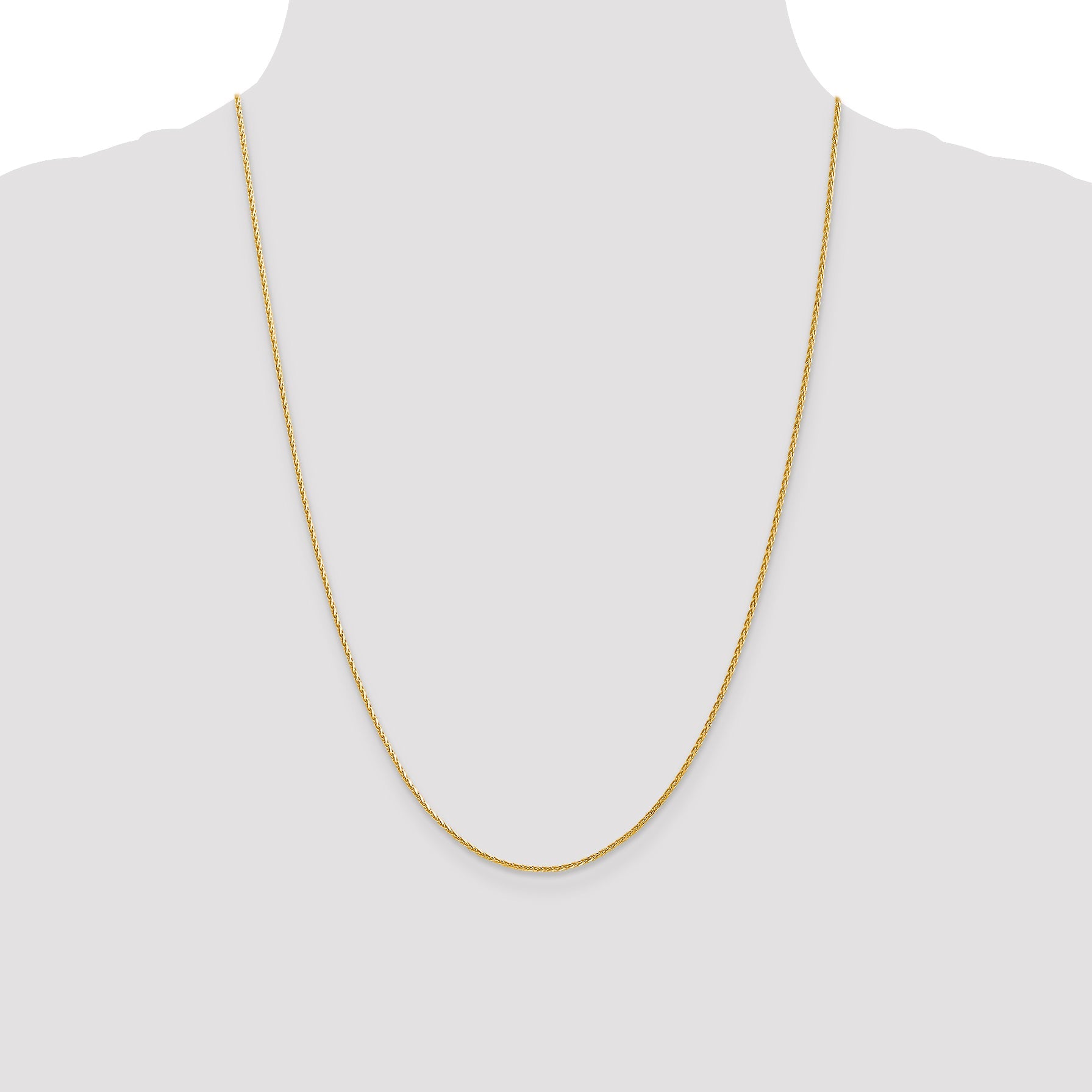 24 Inch 14K 1.3mm D/C Wheat Chain Necklace