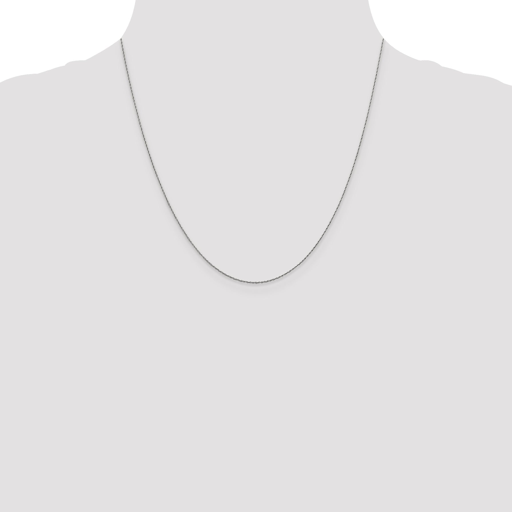 20 Inch 14K White Gold .8mm Loose Rope Chain Necklace