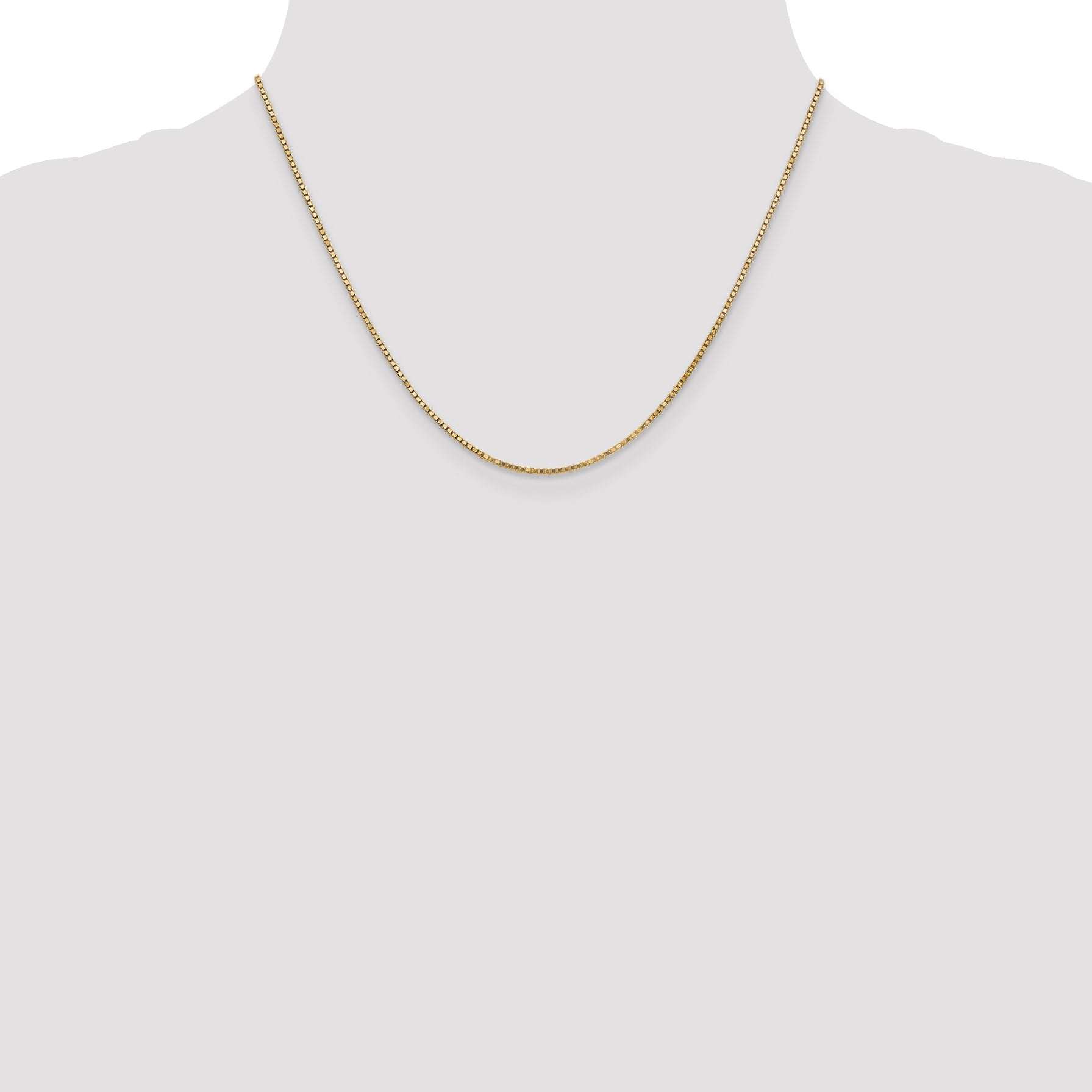 18 Inch 14K 1.3mm Box Chain Necklace