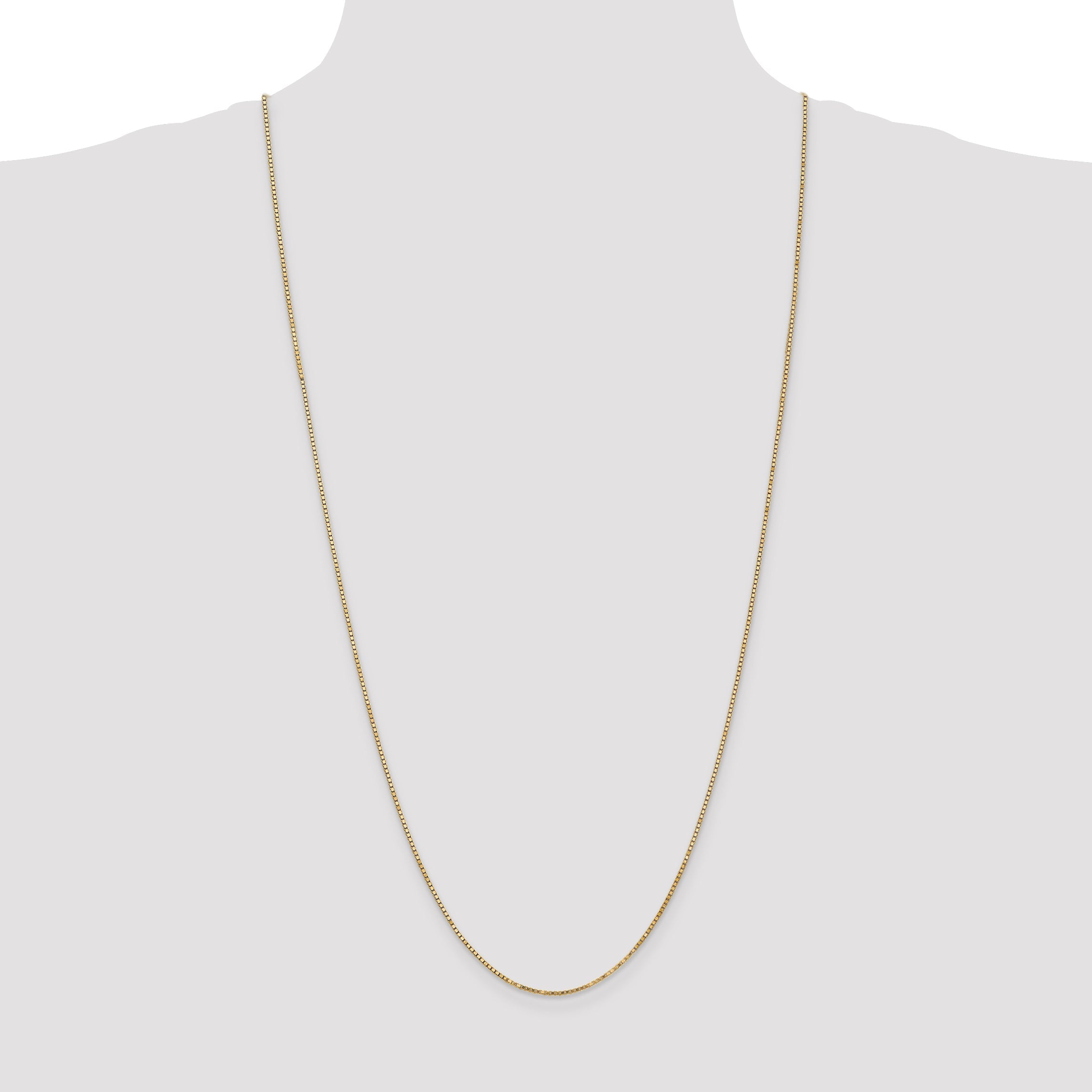 3 Inch 14K Yellow Gold 1.3mm Box Chain Necklace