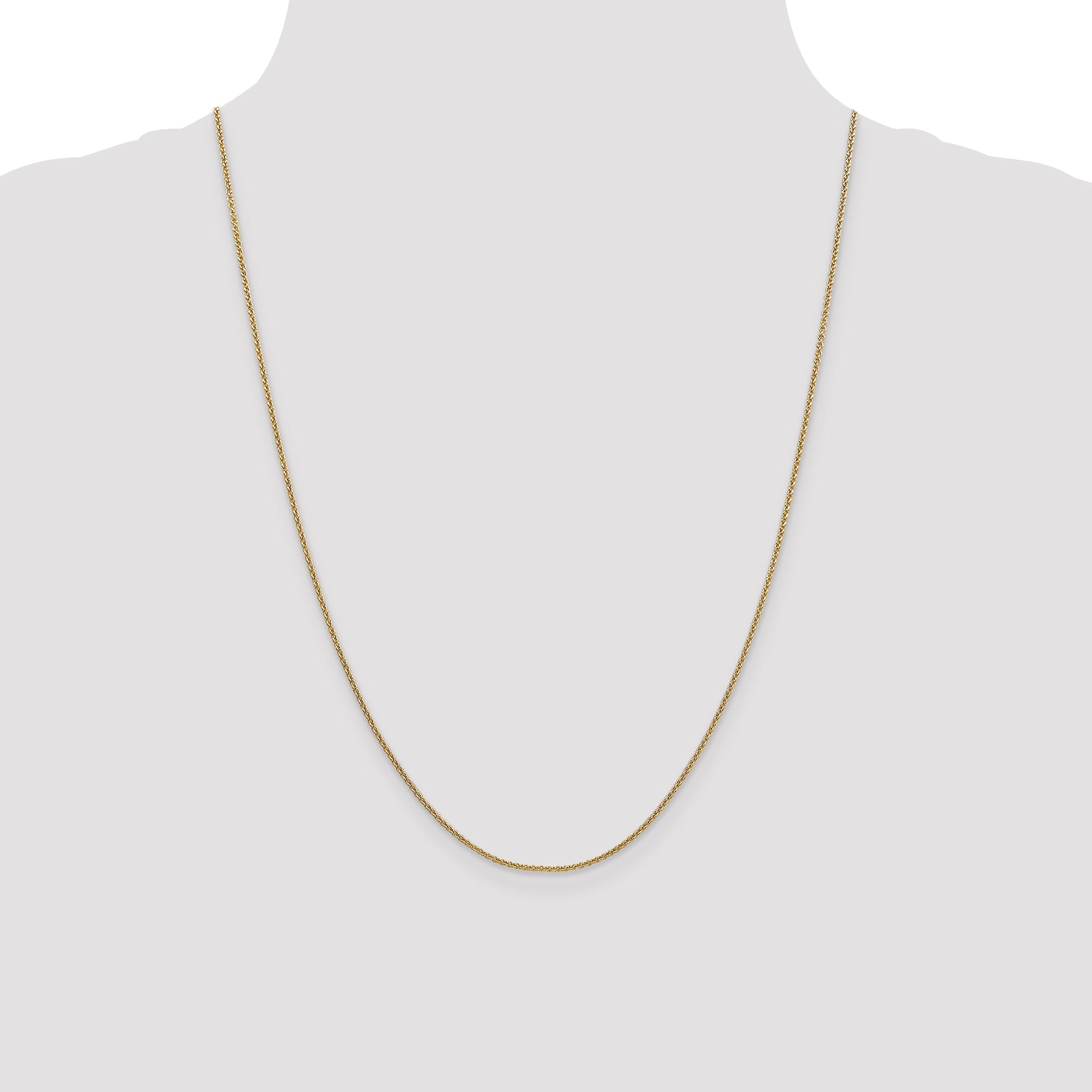 24 Inch 14K 1.4mm Round Cable Chain Necklace