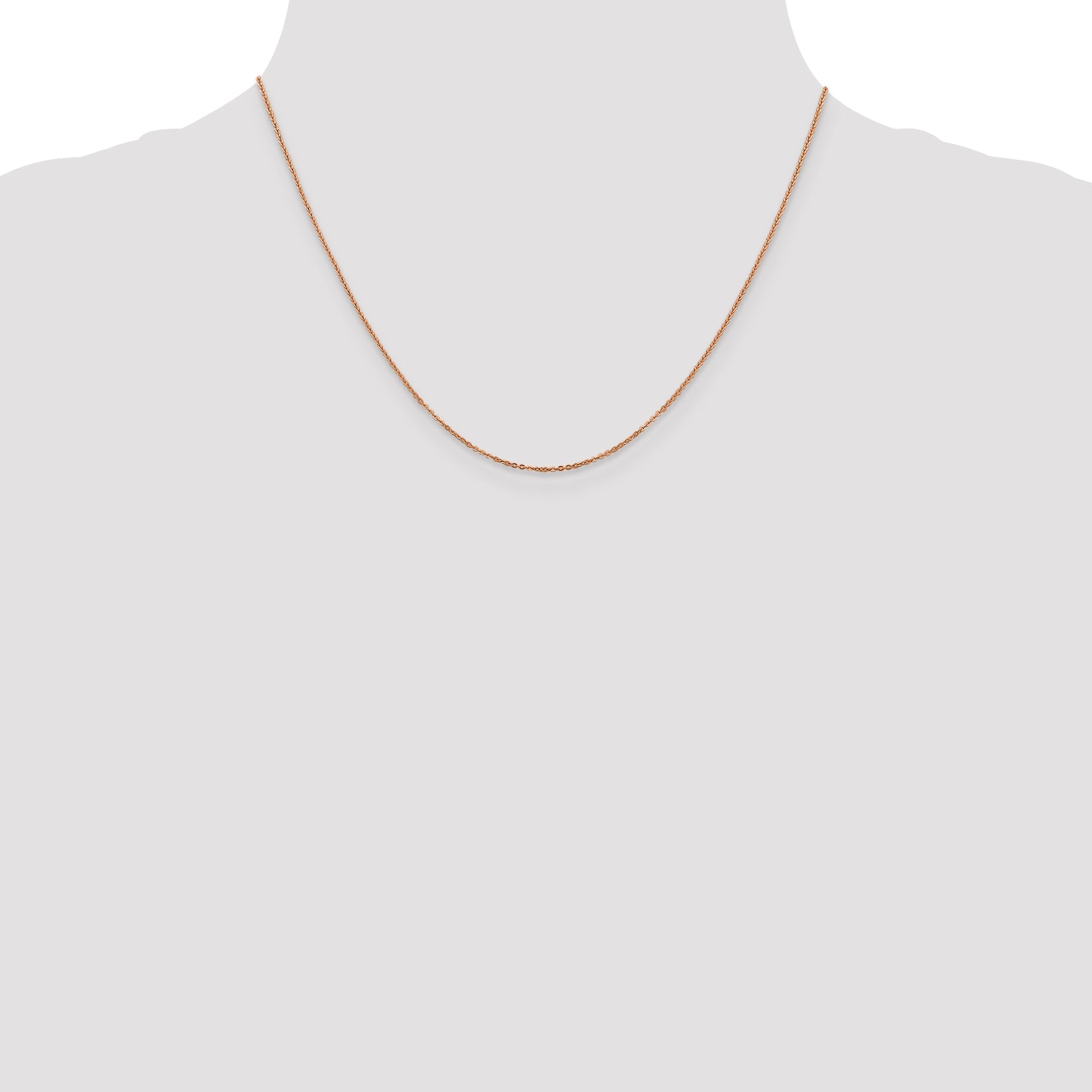 18 Inch 14K Rose Gold 1.1mm Flat Cable Chain Necklace