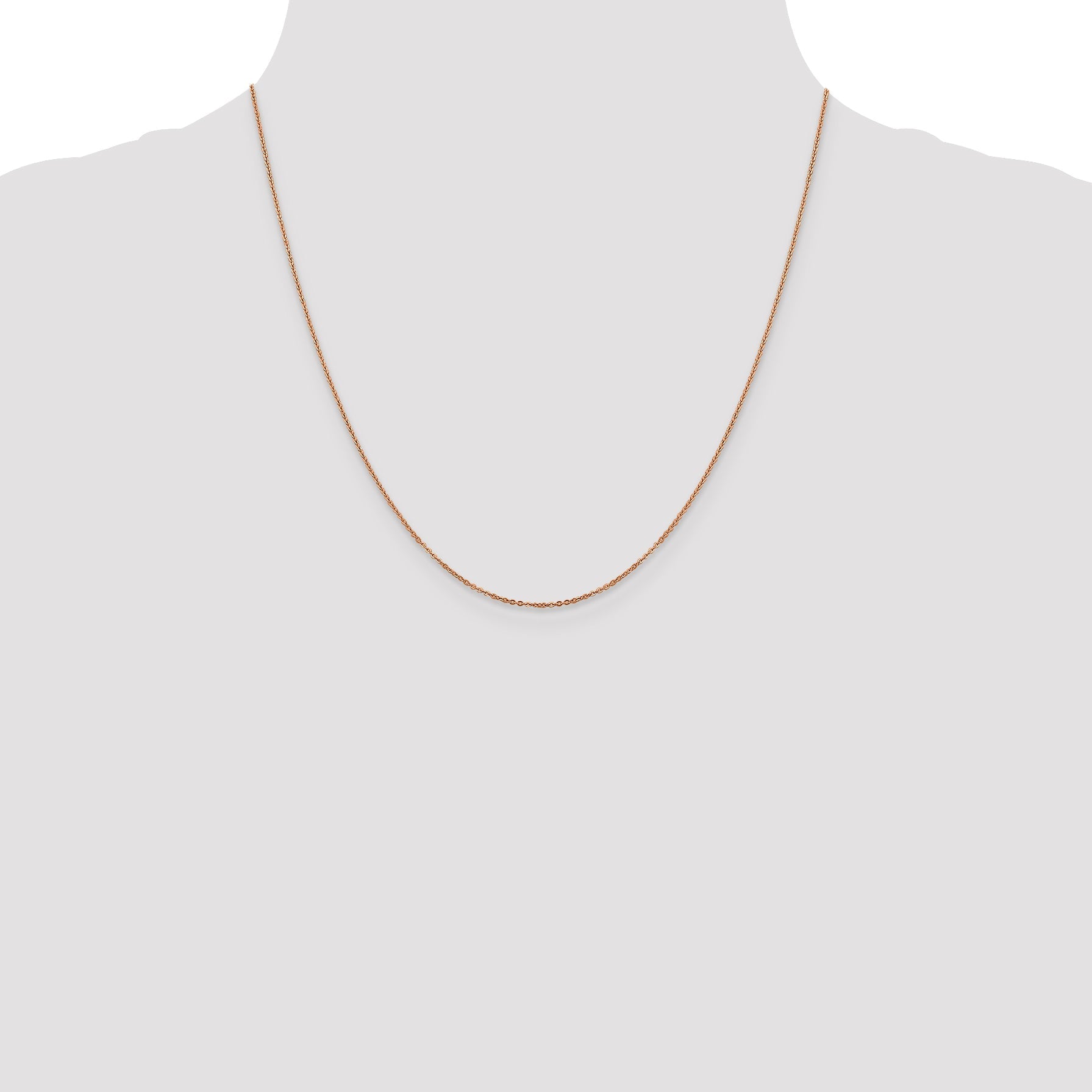 20 Inch 14K Rose Gold 1.1mm Flat Cable Chain Necklace