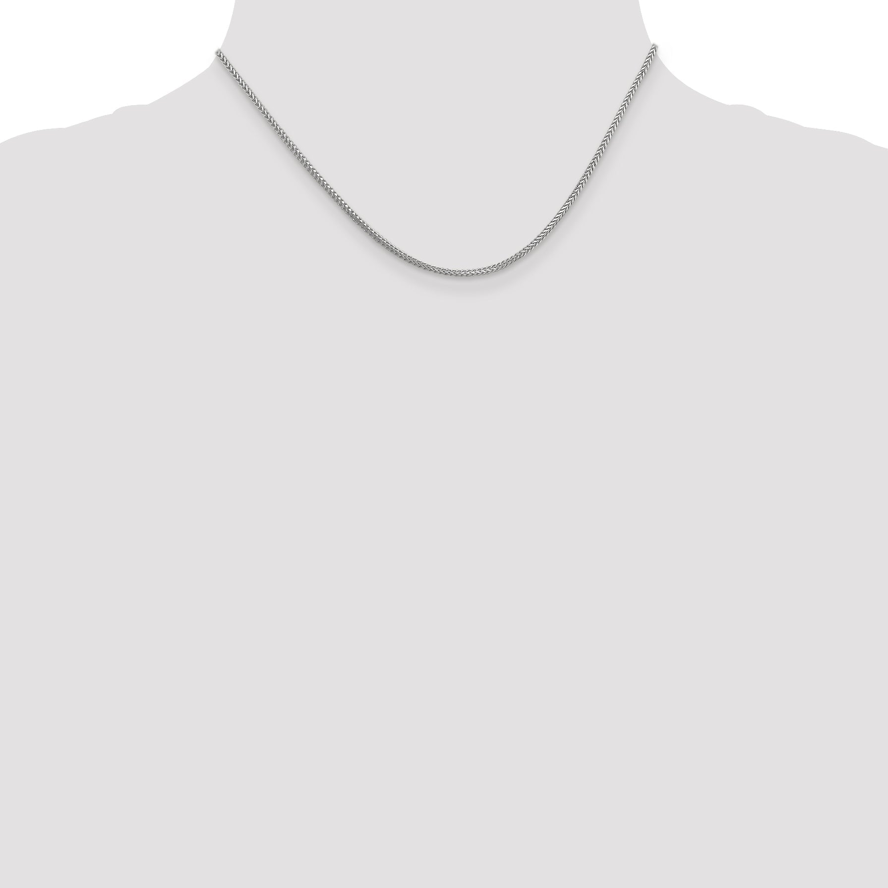 16 Inch 14K White Gold 1.25mm Franco Chain Necklace