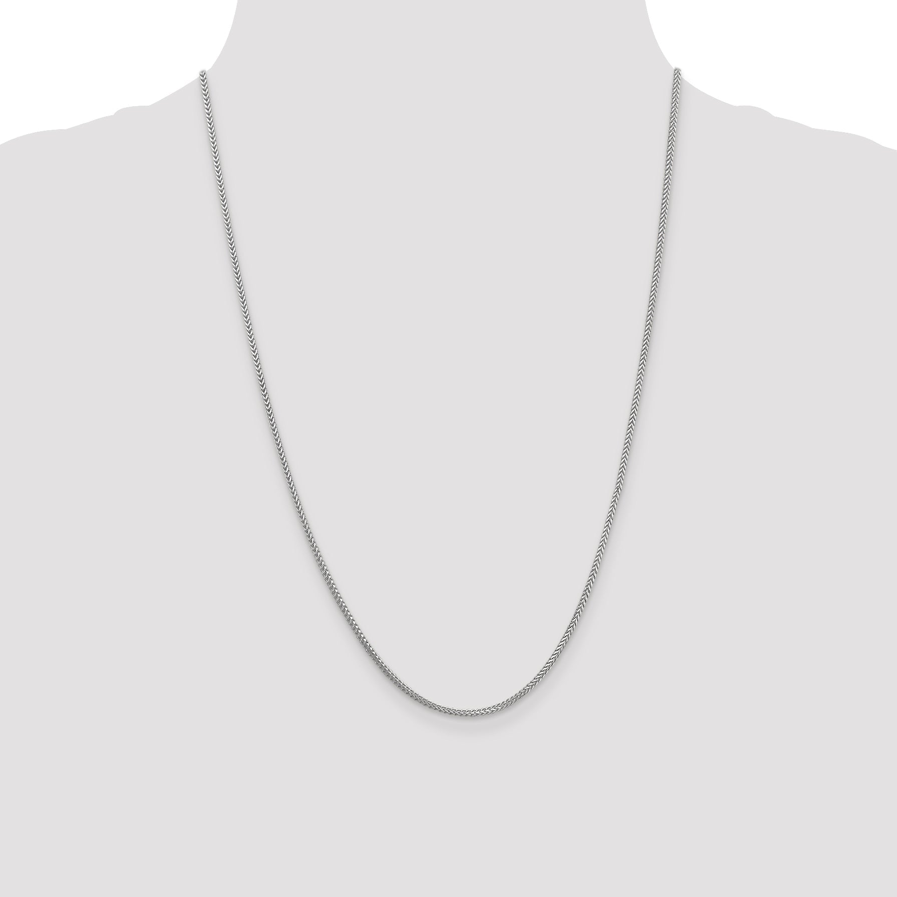 24 Inch 14K White Gold 1.25mm Franco Chain Necklace
