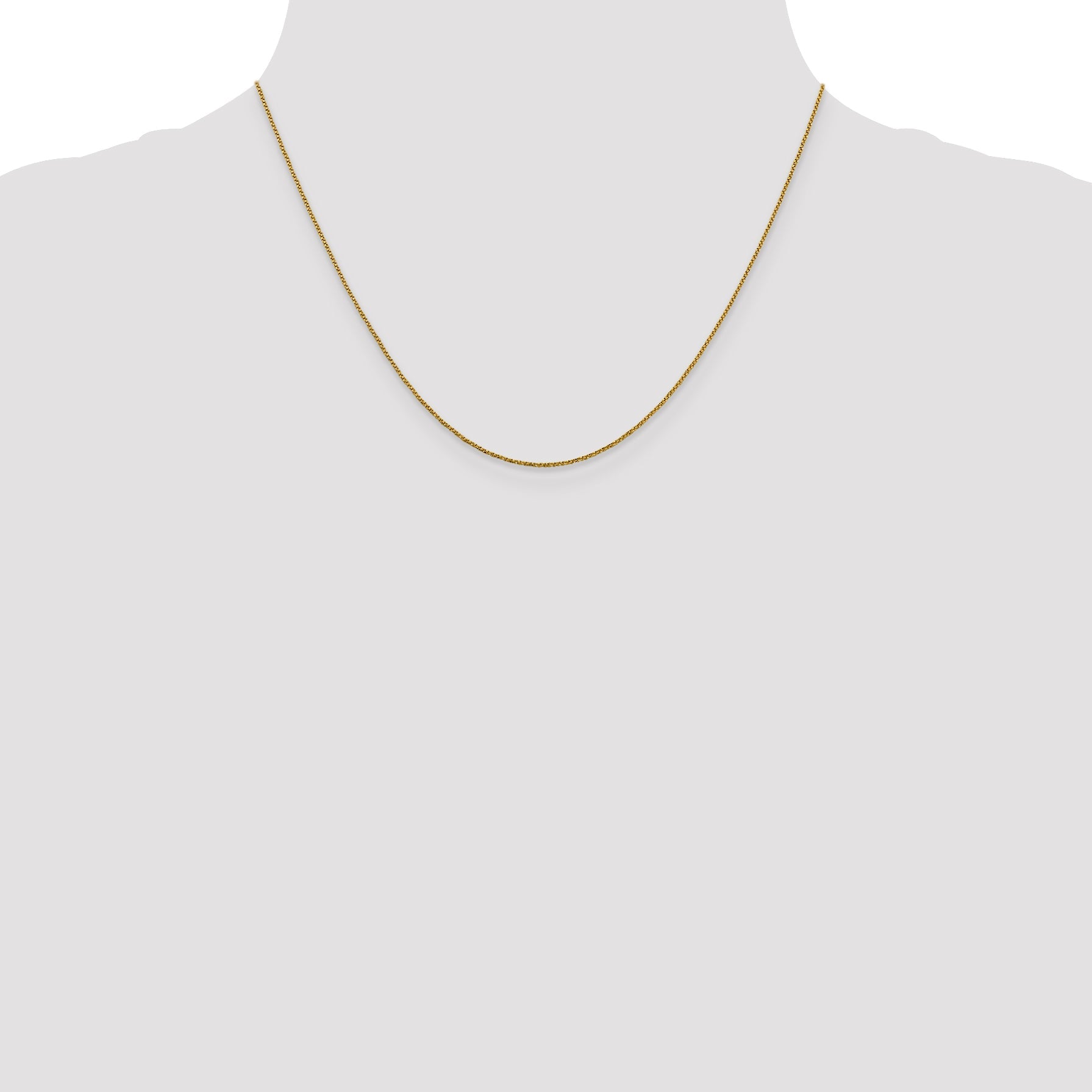 18 Inch 14K .9mm D/C Twisted Box Chain Necklace