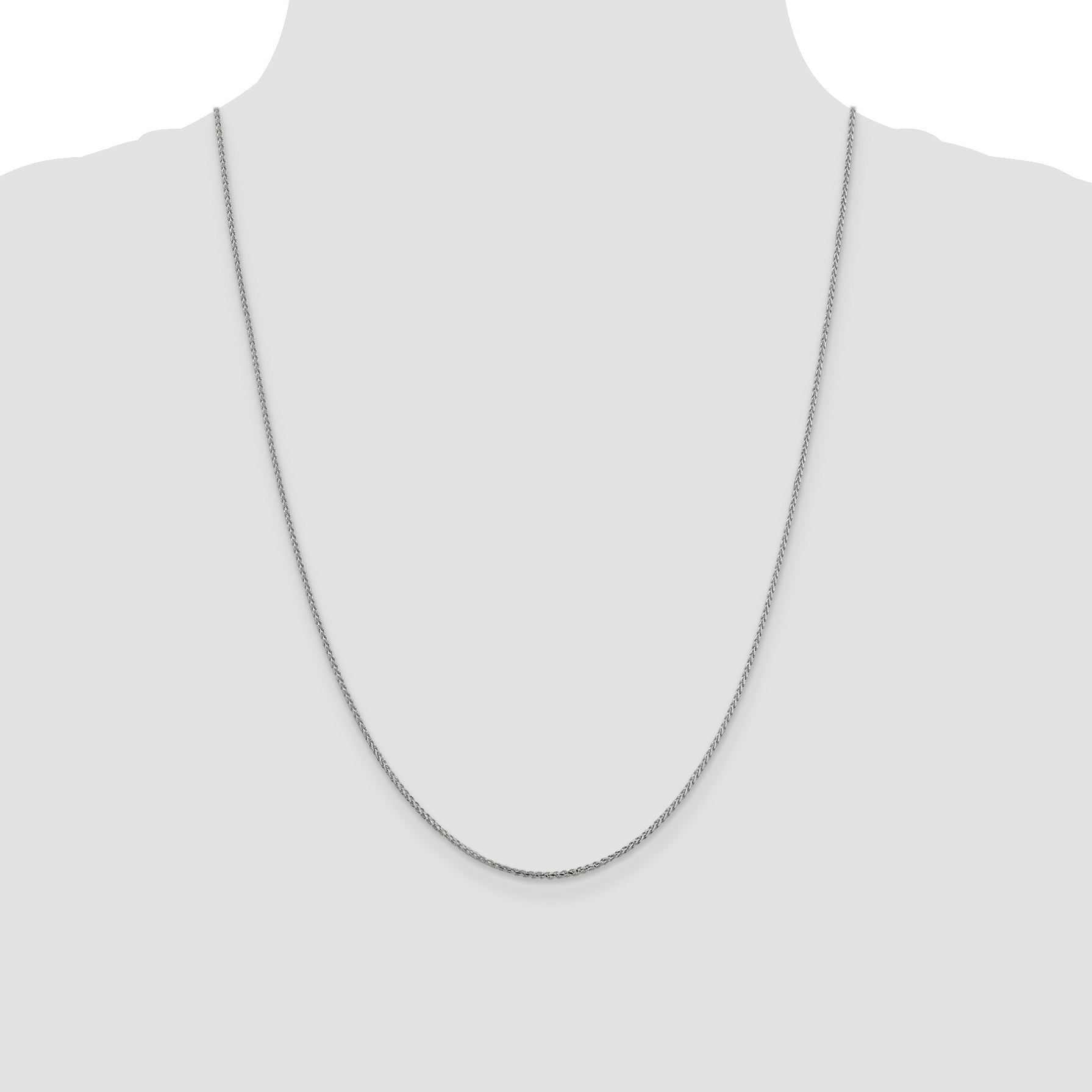 24 Inch 14K White Gold 1.4mm D/C Open Franco Chain Necklace